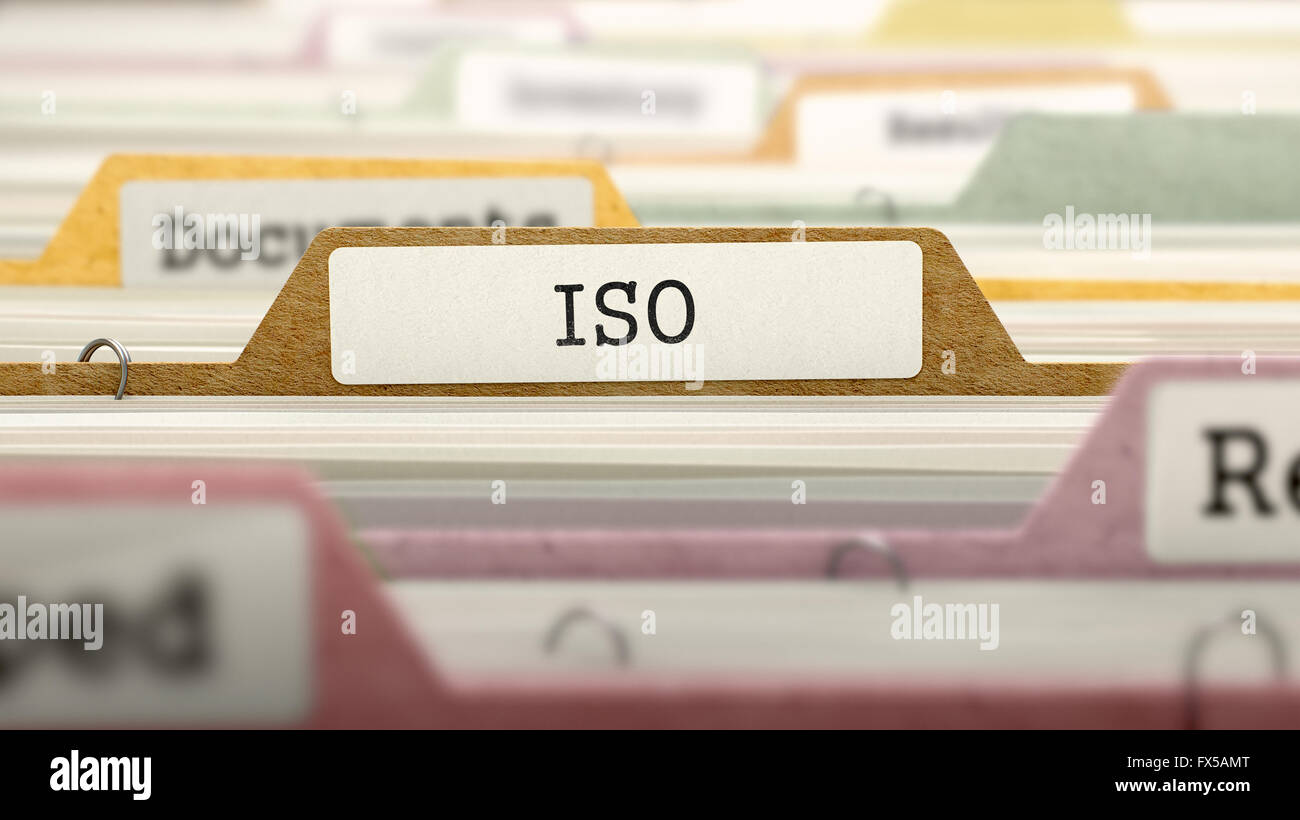 ISO - Ordnernamen im Verzeichnis. Stockfoto