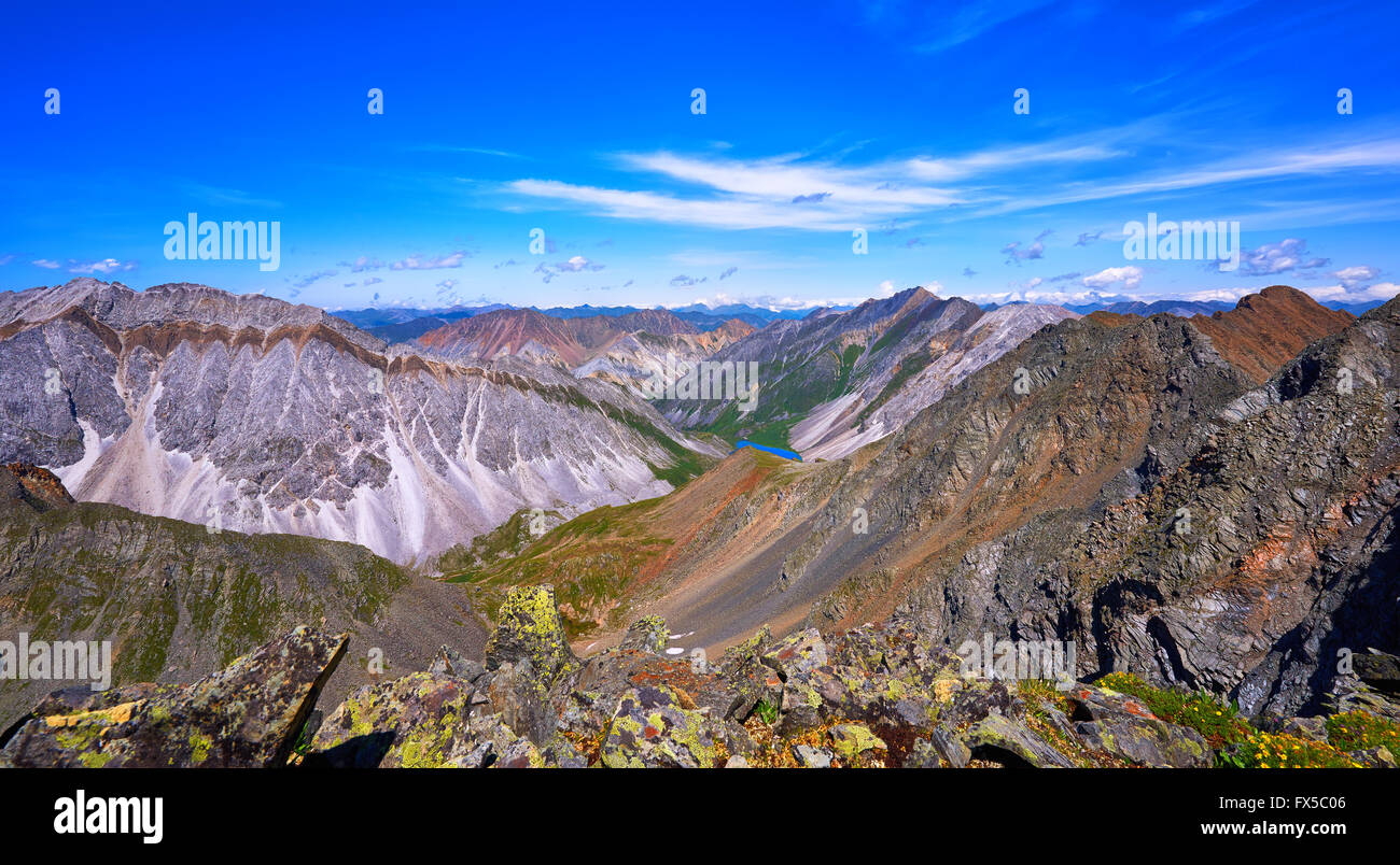 Blick vom oberen Rand Bergland. Bereiche der östlichen Sayan. Burjatien. Russland Stockfoto