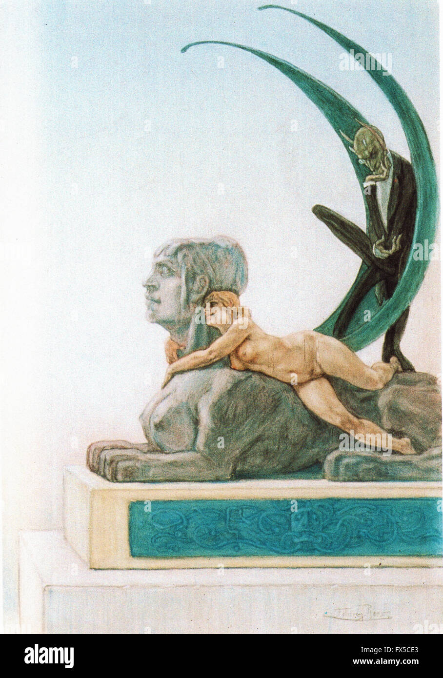 Félicien Rops - Le Sphinx Stockfoto