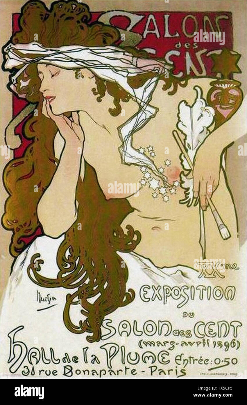 Alfons Mucha - Salon des cent Stockfoto