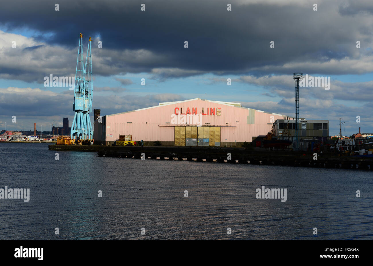 Birkenhead, Docks, Osten schweben, Clan Line Schuppen Stockfoto