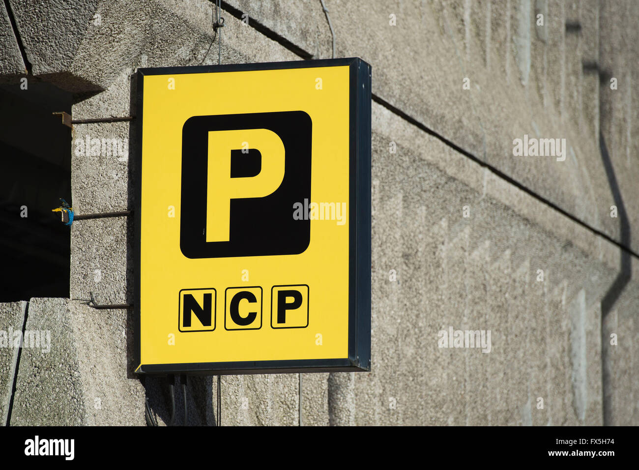NCP-Parkplatz-Zeichen-Logo. Stockfoto
