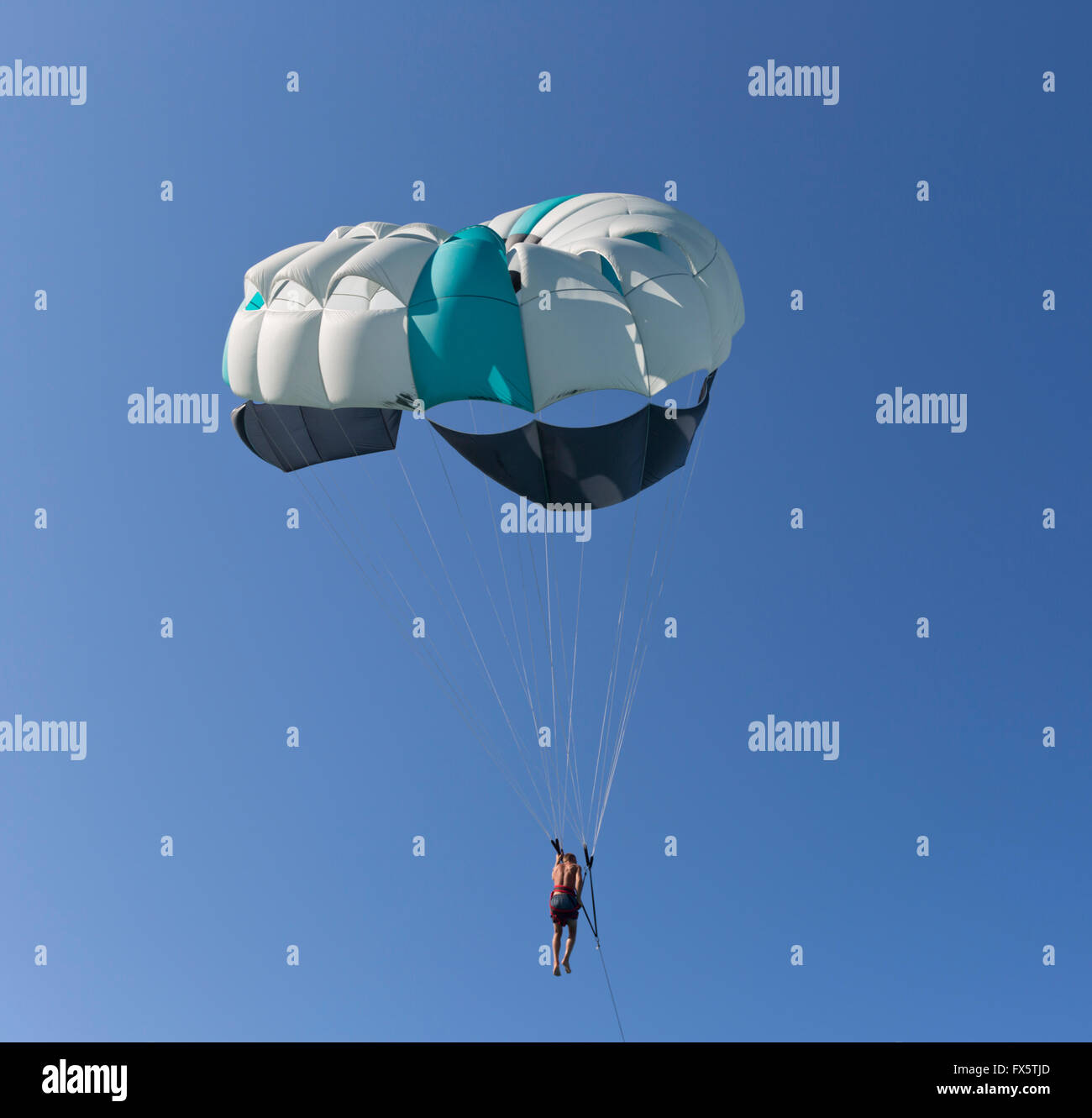 PARAPLAN Fallschirm im Himmel Stockfoto