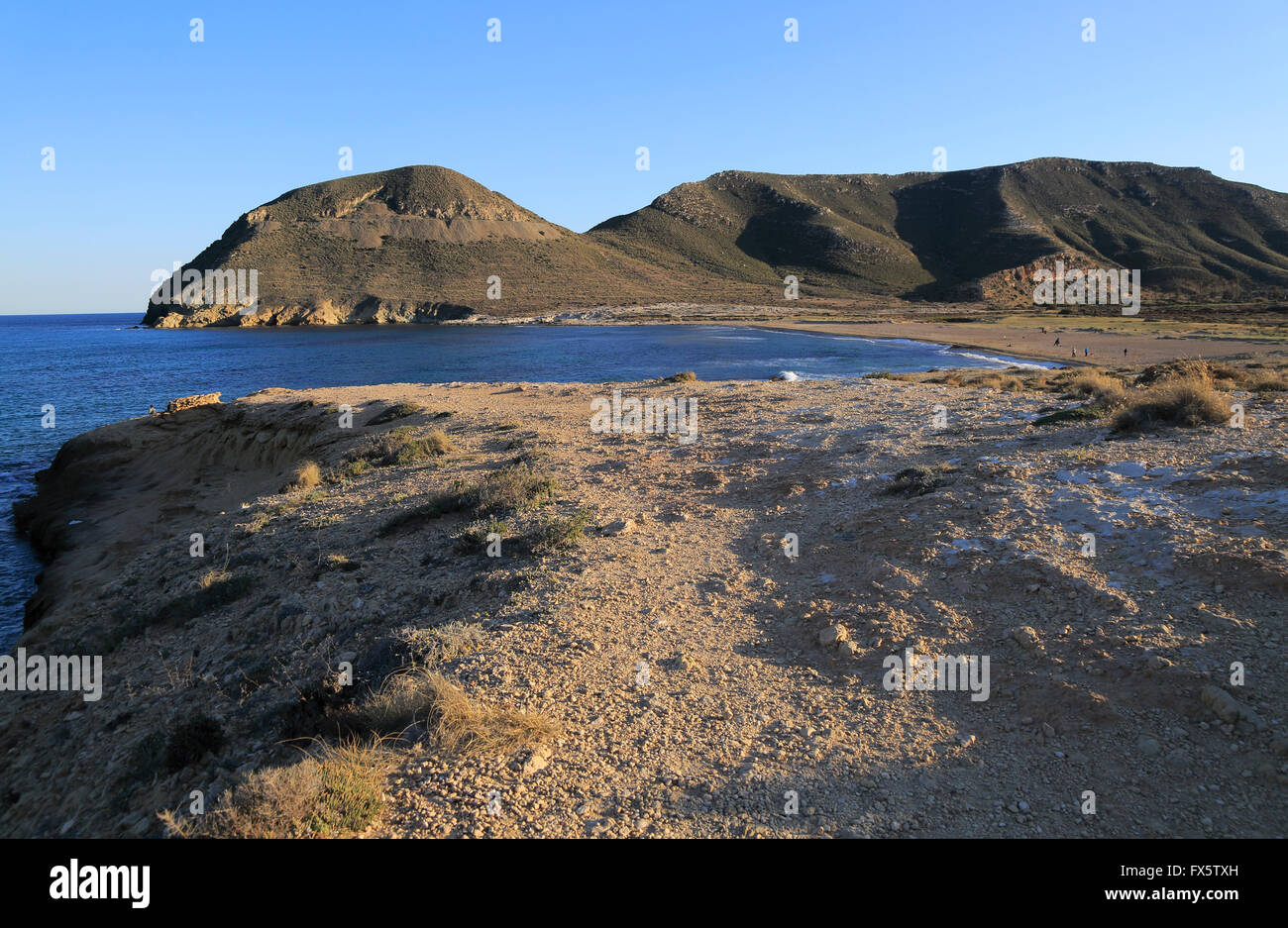 Küstenlandschaft in Playa de Playazo, Rodalquilar, Cabo de Gata natürlichen park, Almeria, Spanien Stockfoto