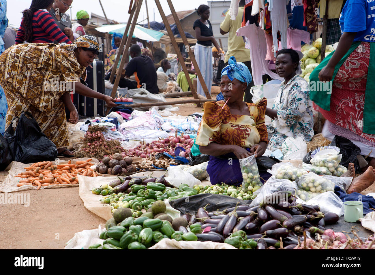 Belebten Markt in Kampala in Uganda, Afrika Stockfoto