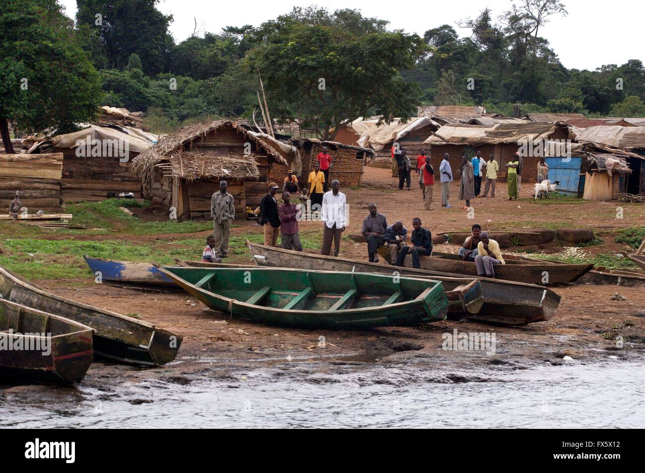 Dorf am Rande des Victoriasees in Uganda, Afrika Stockfoto