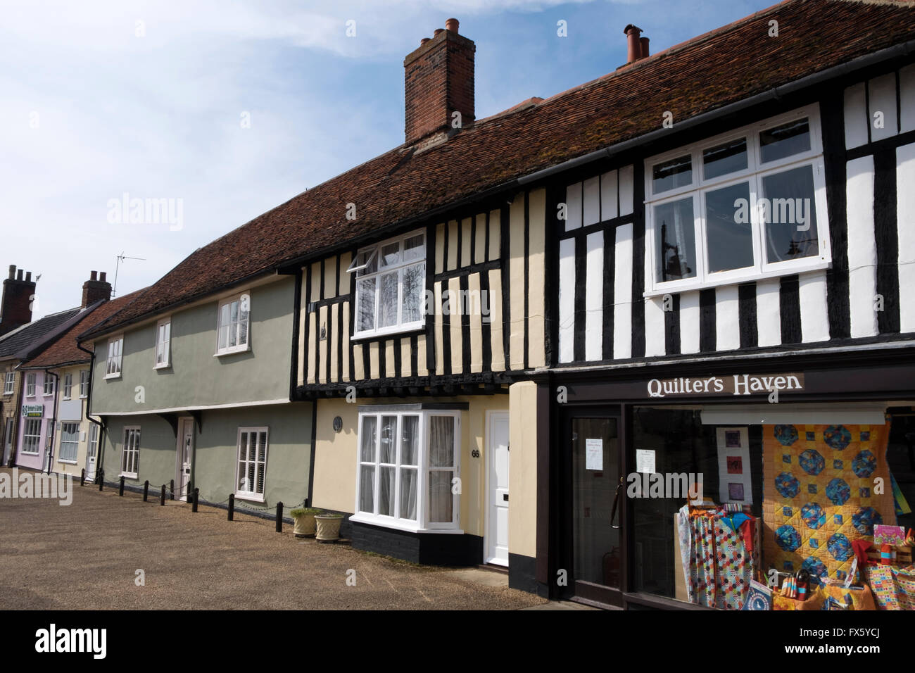 Denkmalgeschützte Gebäude, Wickham Markt, Suffolk, UK. Stockfoto