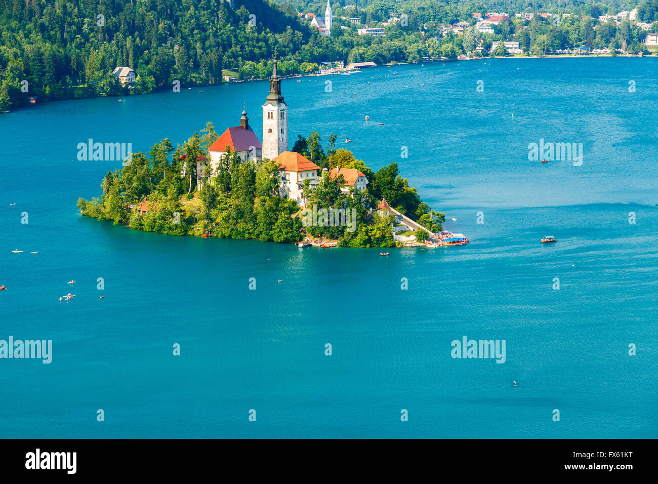 Panorama der Bleder See, Slowenien, Europa Stockfoto