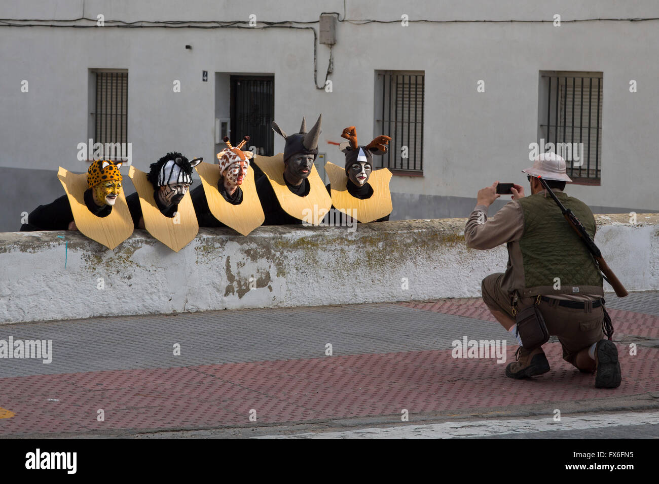 Der Karneval, Menschen verkleidet, Stadt Cádiz, Andalusien Spanien. Europa Stockfoto