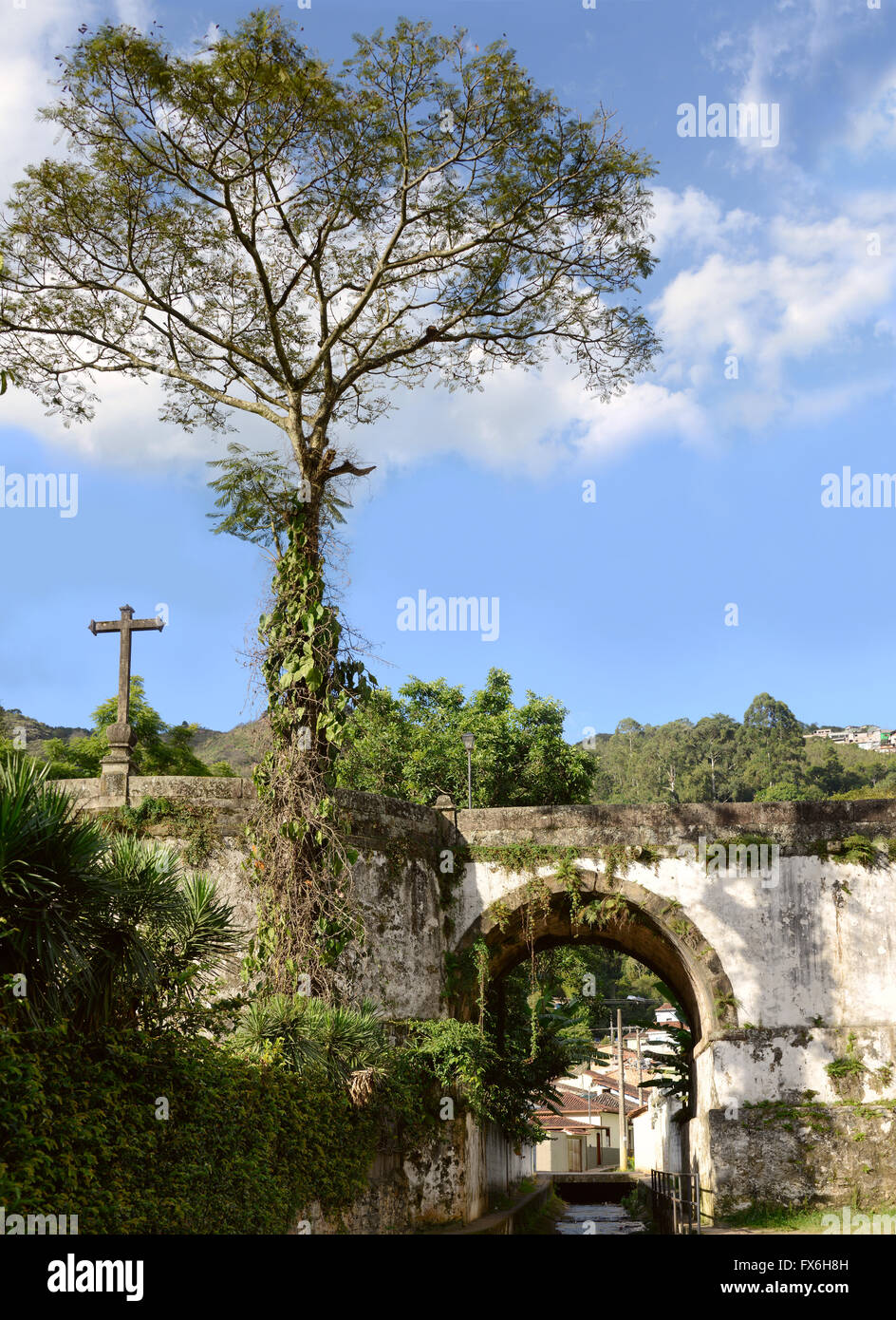 Blick auf das Unesco World Heritage Stadt Ouro Preto, Minas Gerais, Brasilien Stockfoto