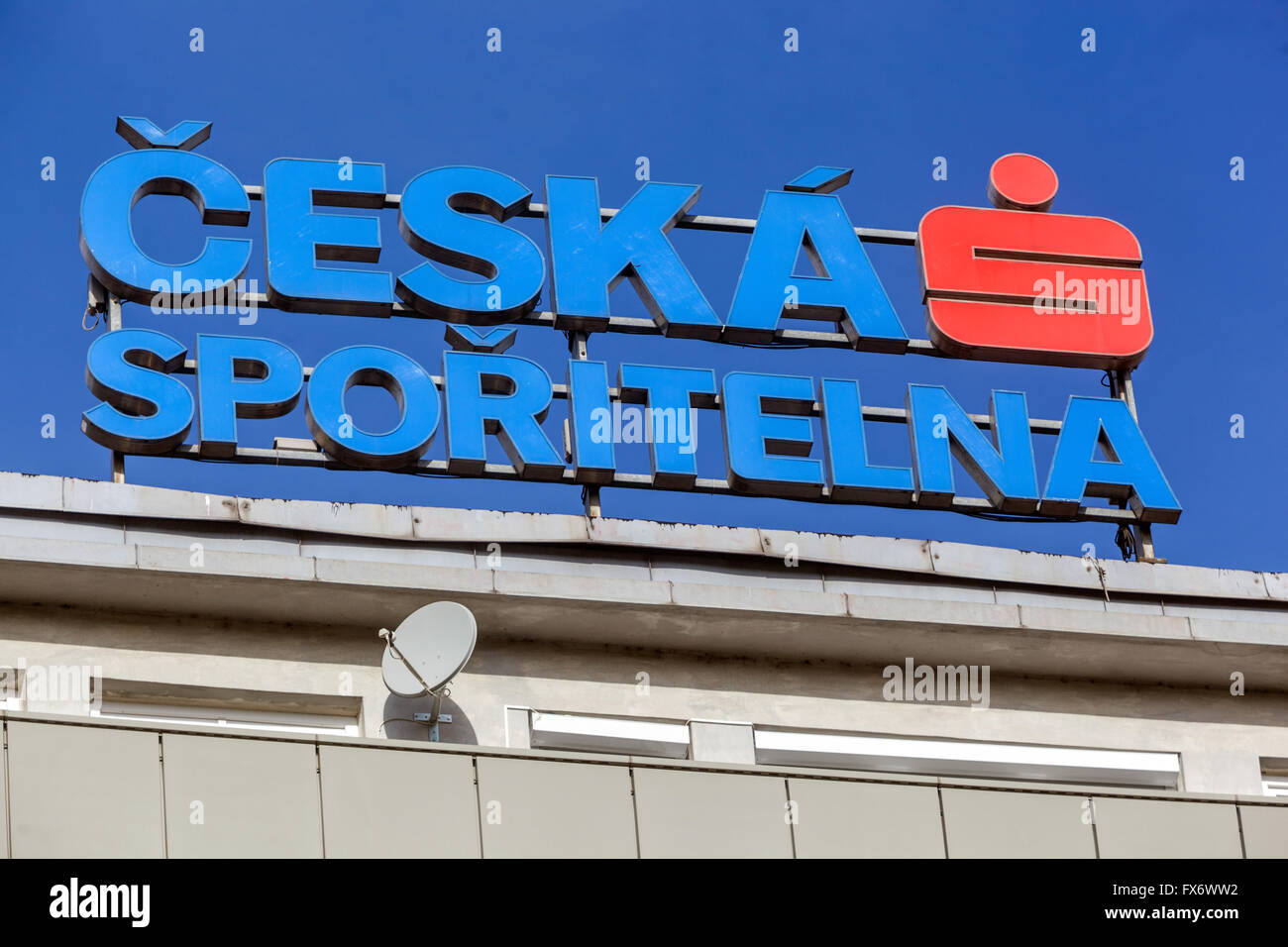 Ceska Sporitelna unterzeichnen, erste Bank Gruppe, Prag Tschechien Stockfoto