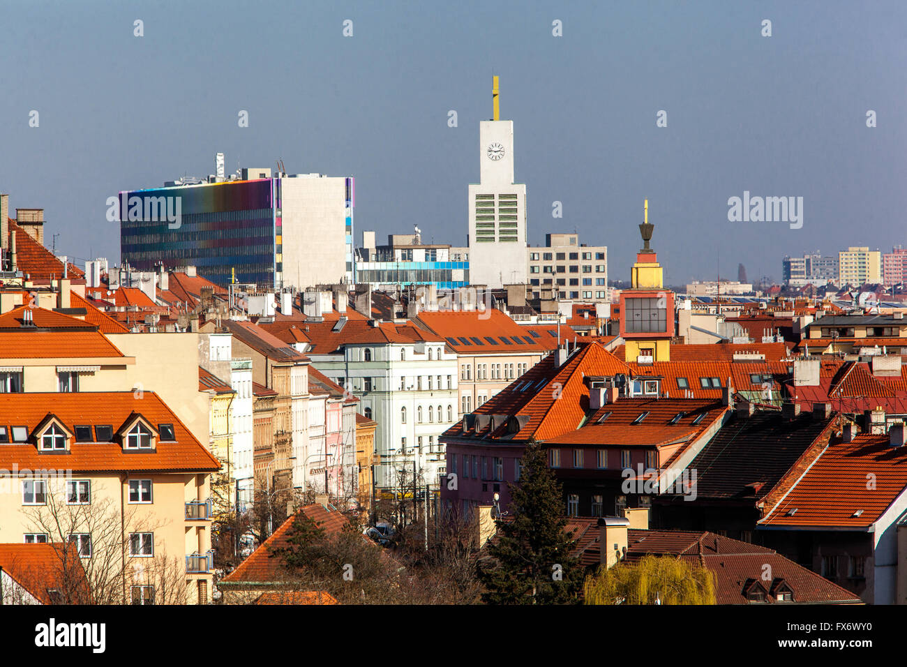 Blick auf die Vrsovice Prag, Tschechische Republik Stockfoto