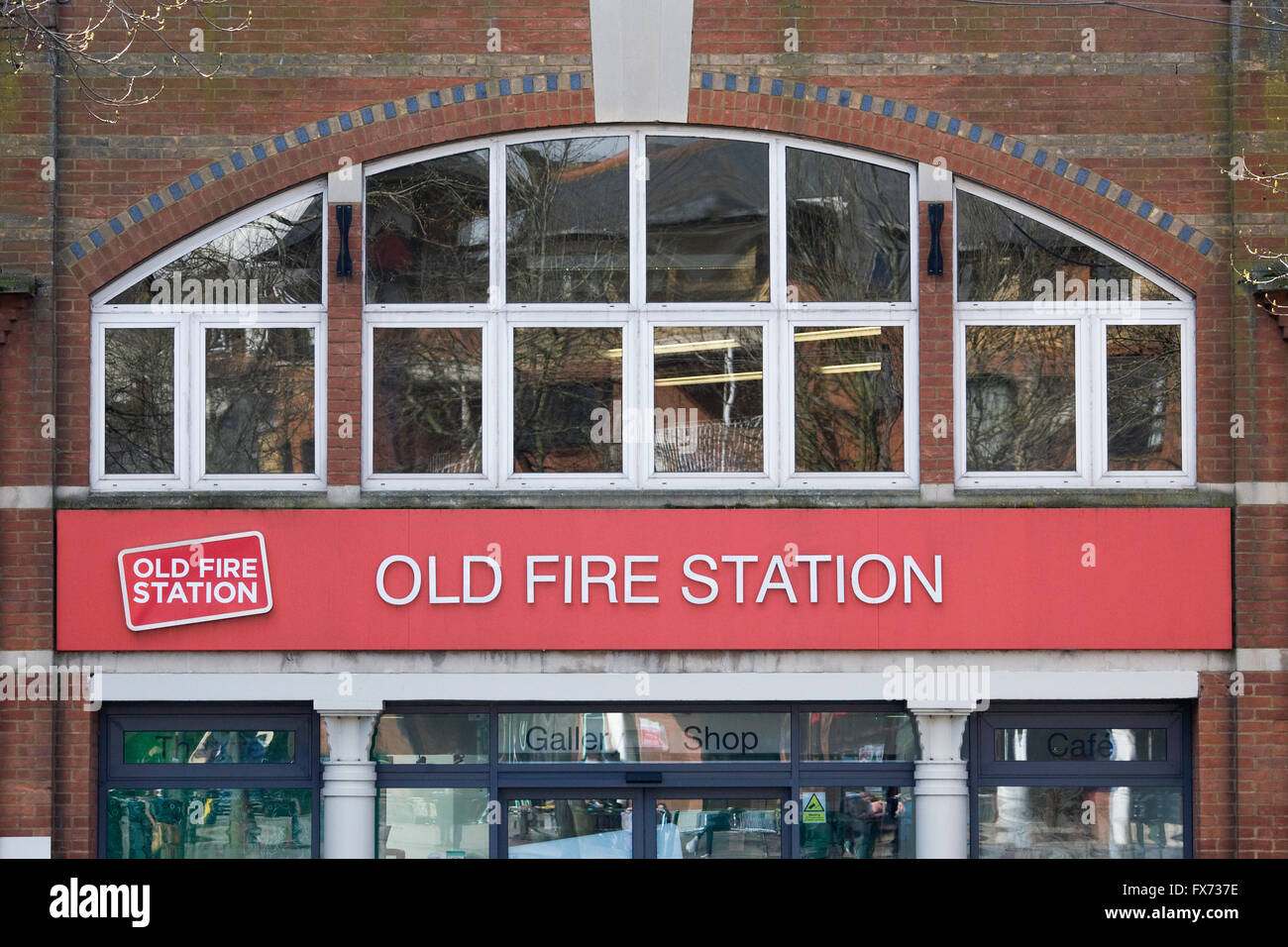 Fassade der alten Feuerwache in Oxford. Stockfoto