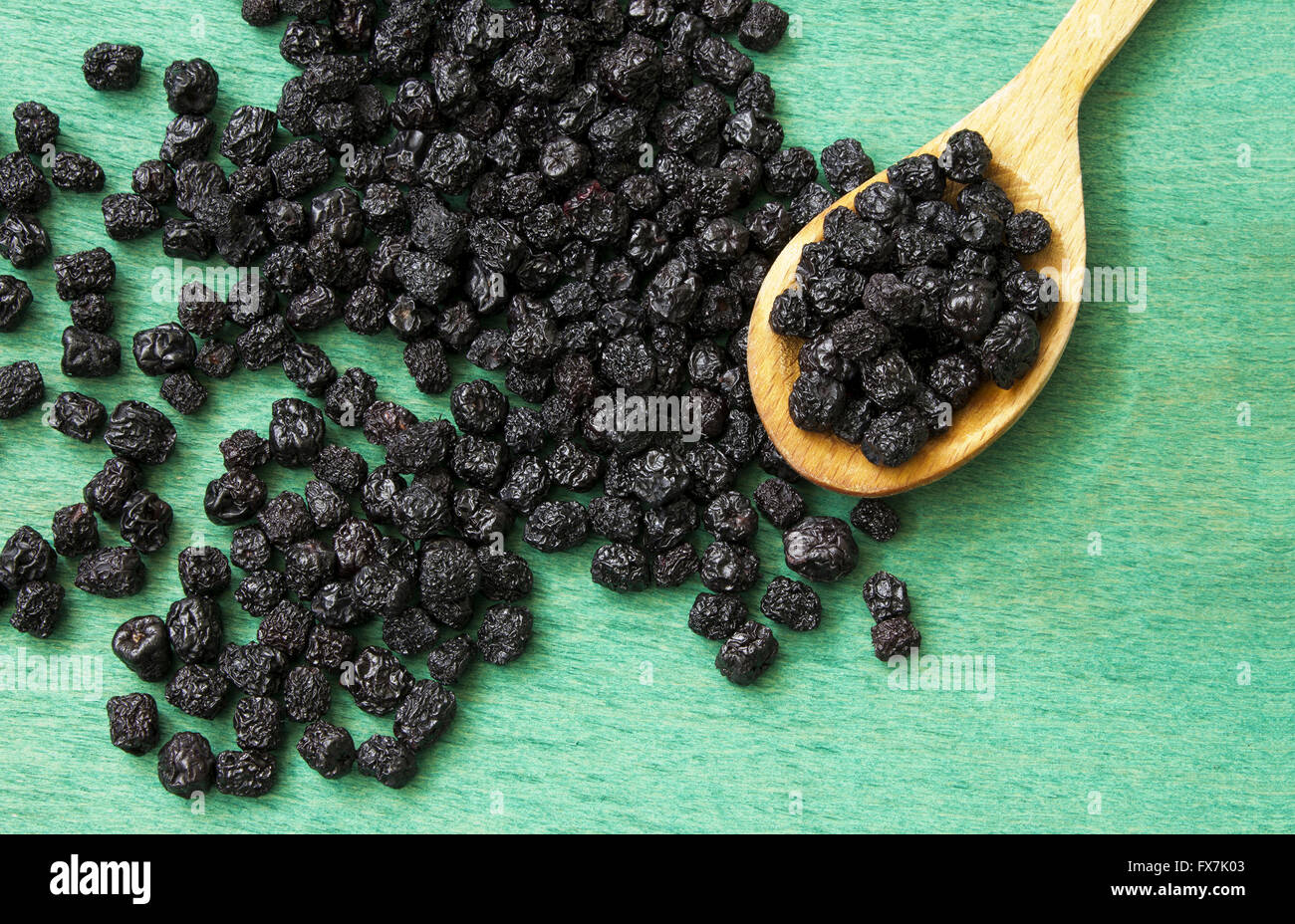 Getrocknete Aronia (Aronia Beere} Stockfoto