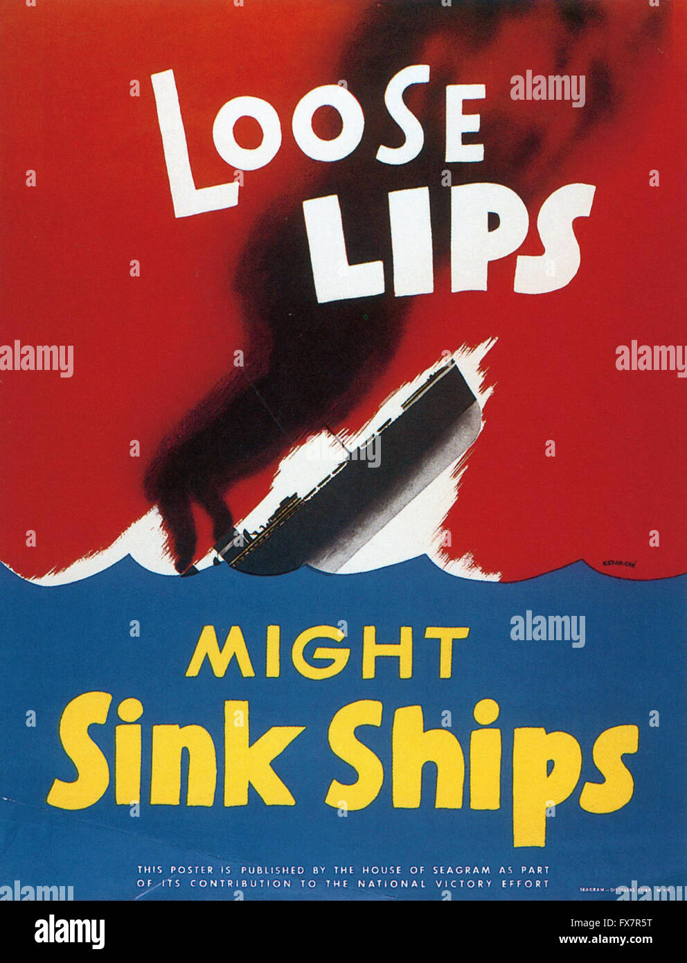 Loose Lips könnte sinken Schiffe - Weltkrieg - US-Propaganda Poster Stockfoto