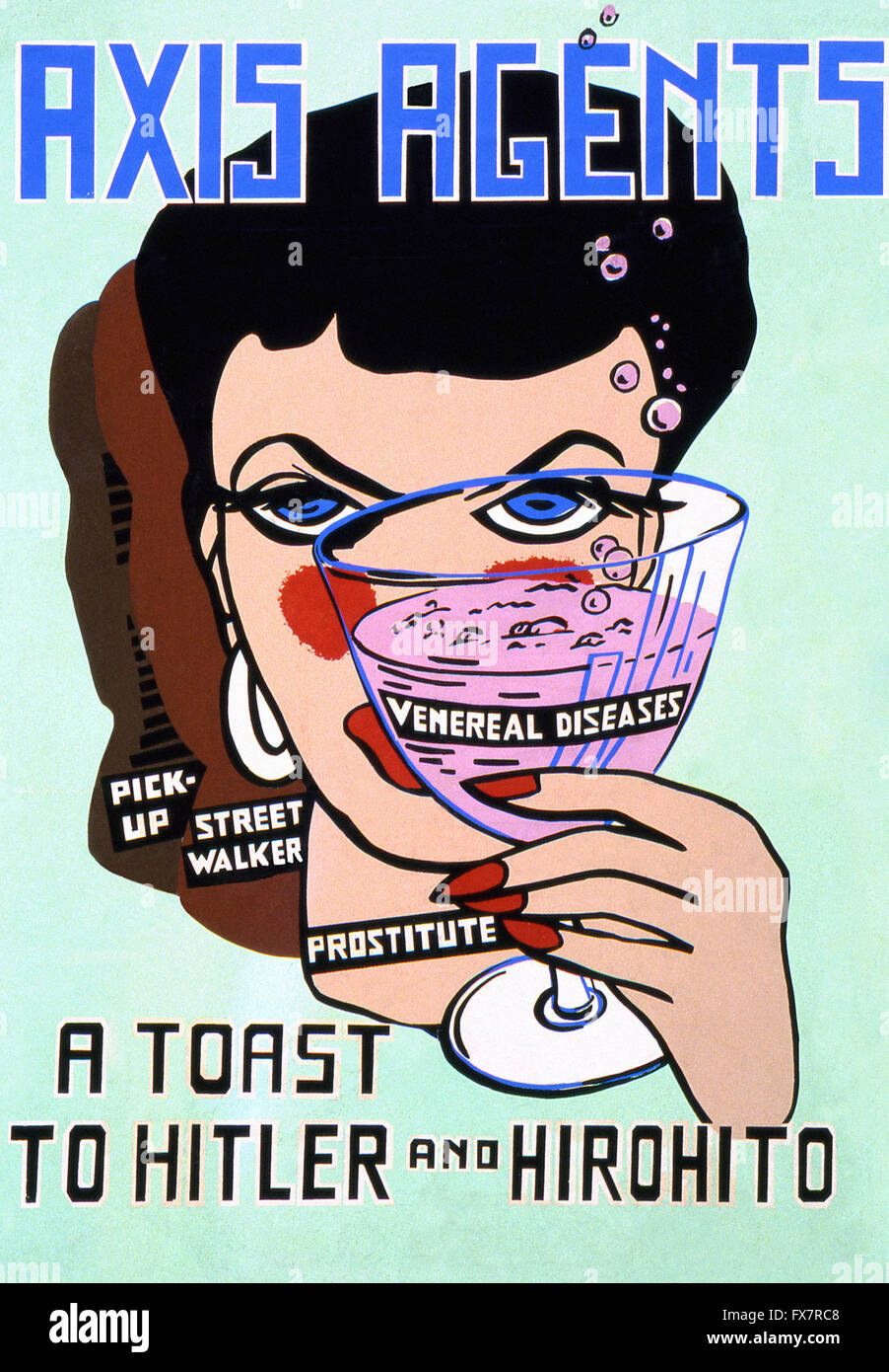 Prostituierte Achse Agent - Weltkrieg - US-Propaganda Poster Stockfoto