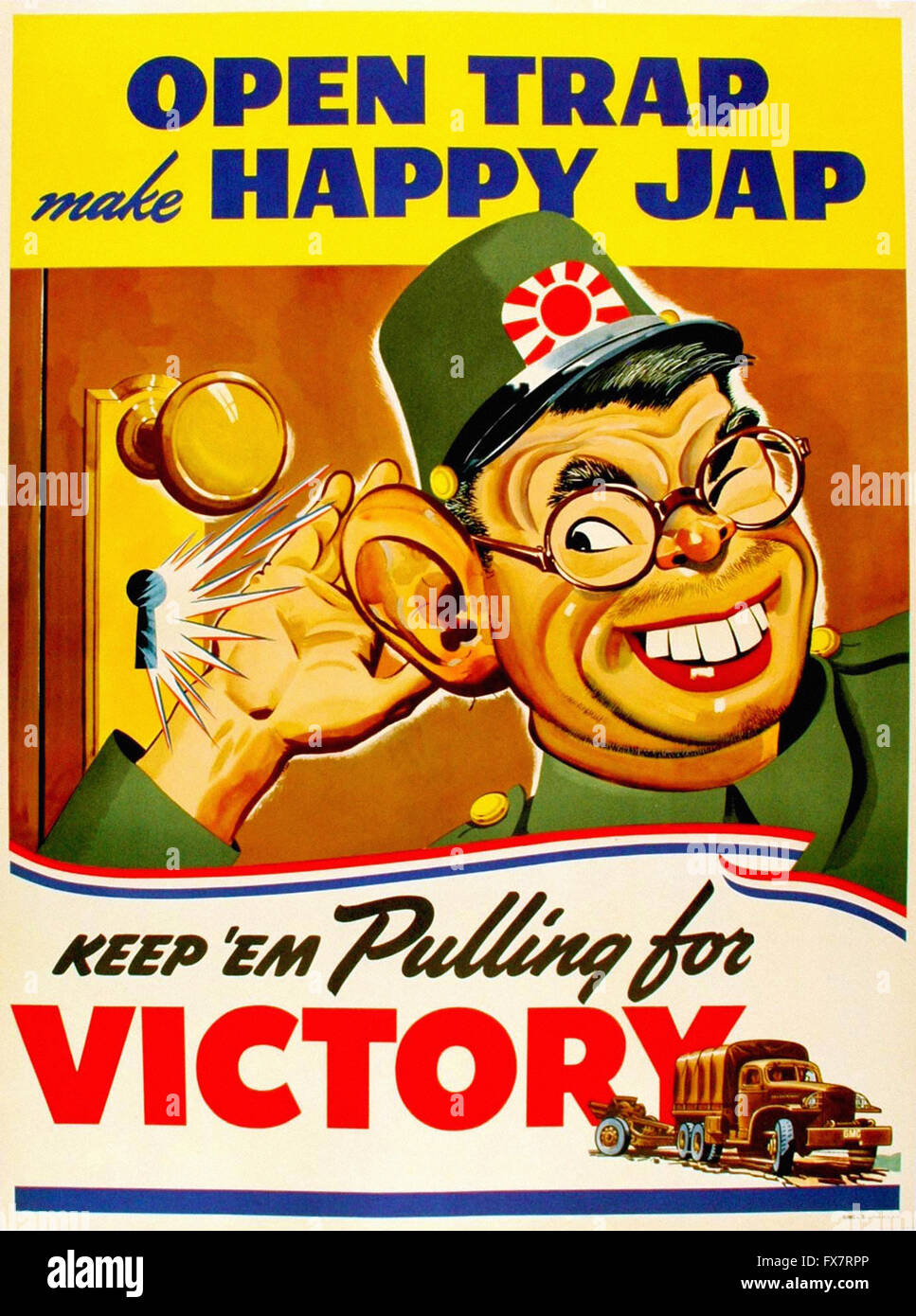 Open Trap glücklich machen Jap - Weltkrieg II - US-Propaganda Poster Stockfoto