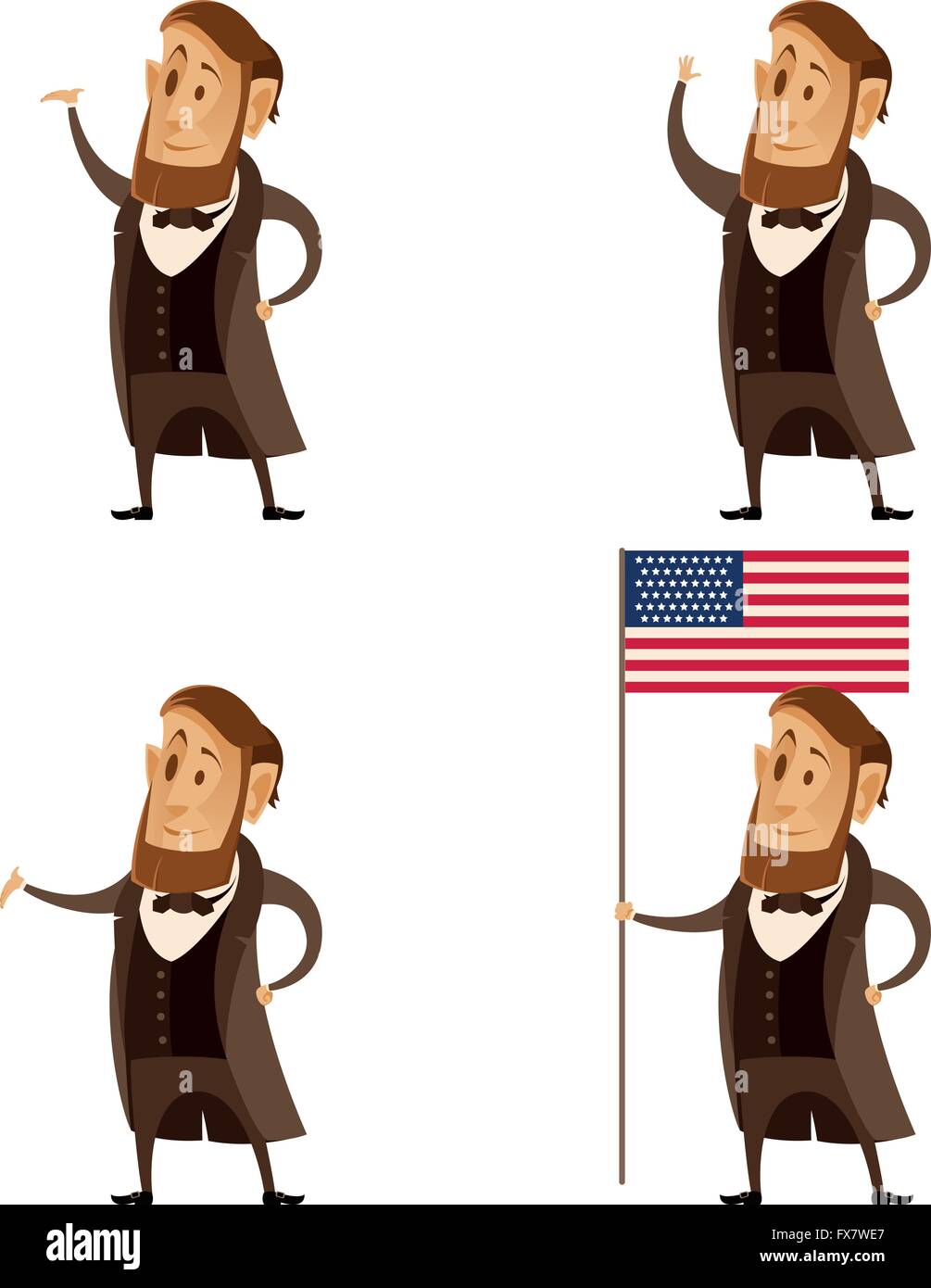 Satz von Lincoln Präsidenten Stock Vektor