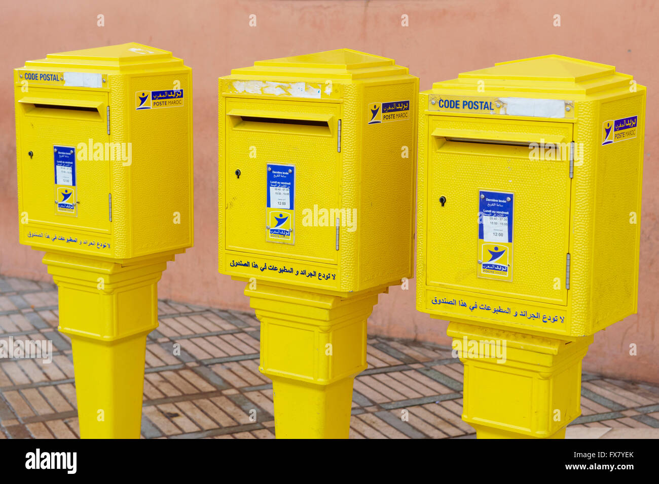 Marokko, Marrakesch, französisches design Briefkasten Stockfoto