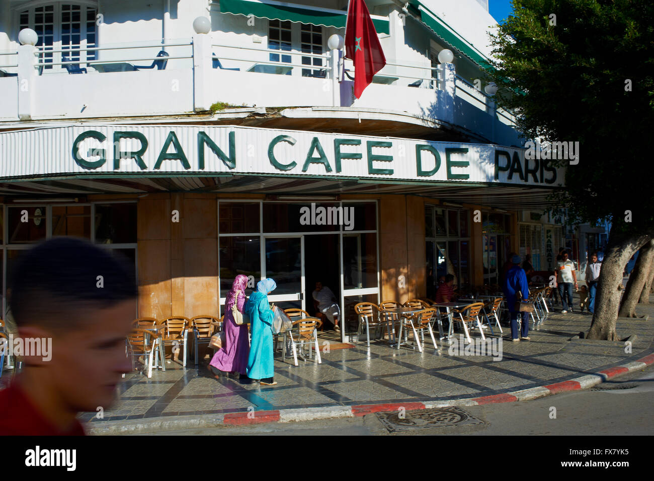 Marokko, Tanger Grand Cafe de Paris-Neustadt Stockfoto