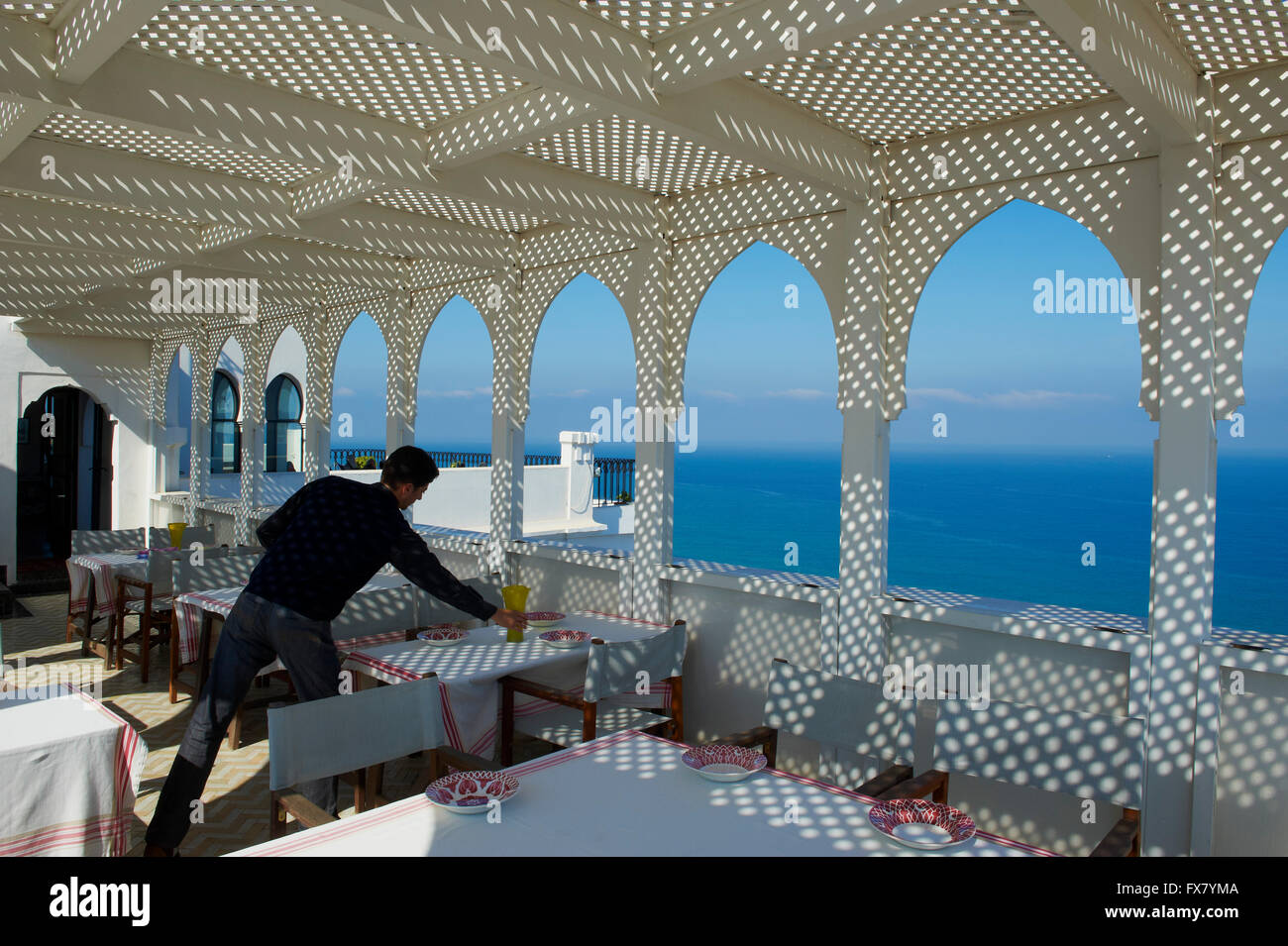 Marokko, Tanger Hotel Kasbah Nord-Pinus Stockfoto