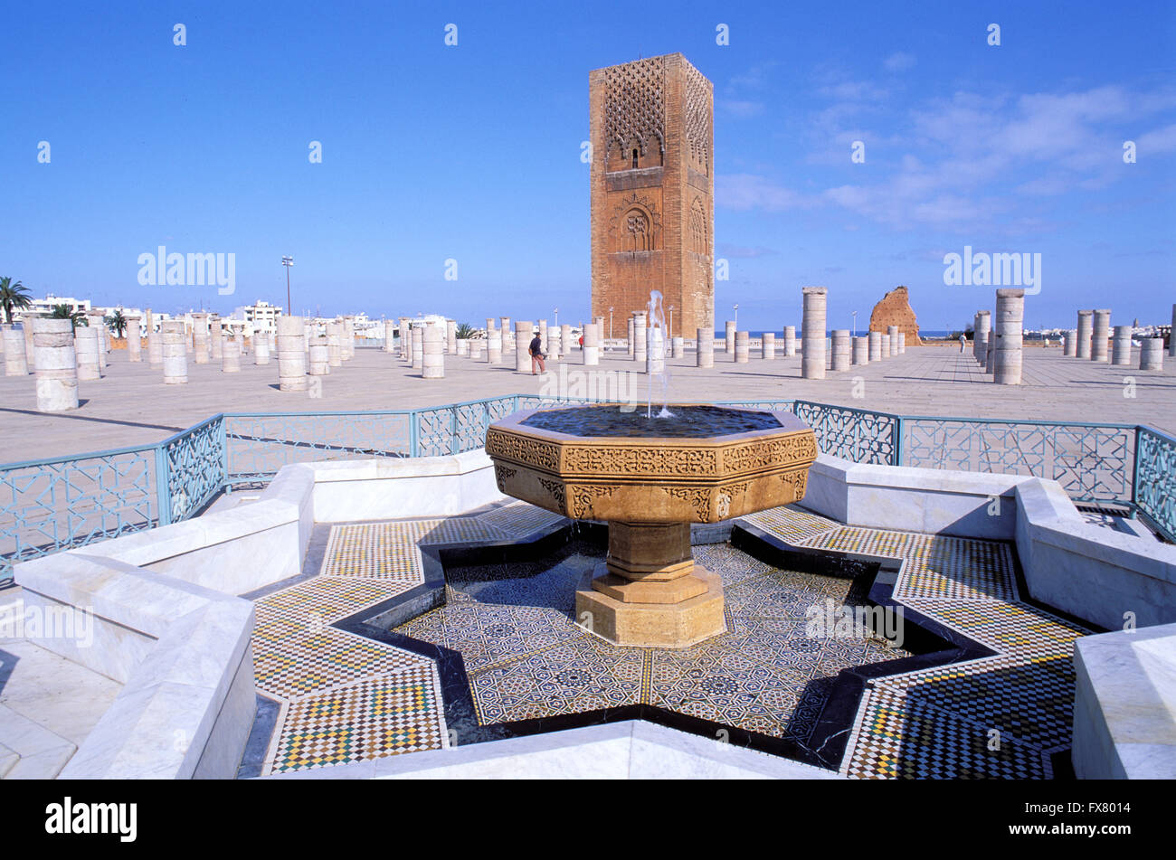 Marokko, Rabat, Mohammed V Mosoleum, Hassan tower1 Stockfoto