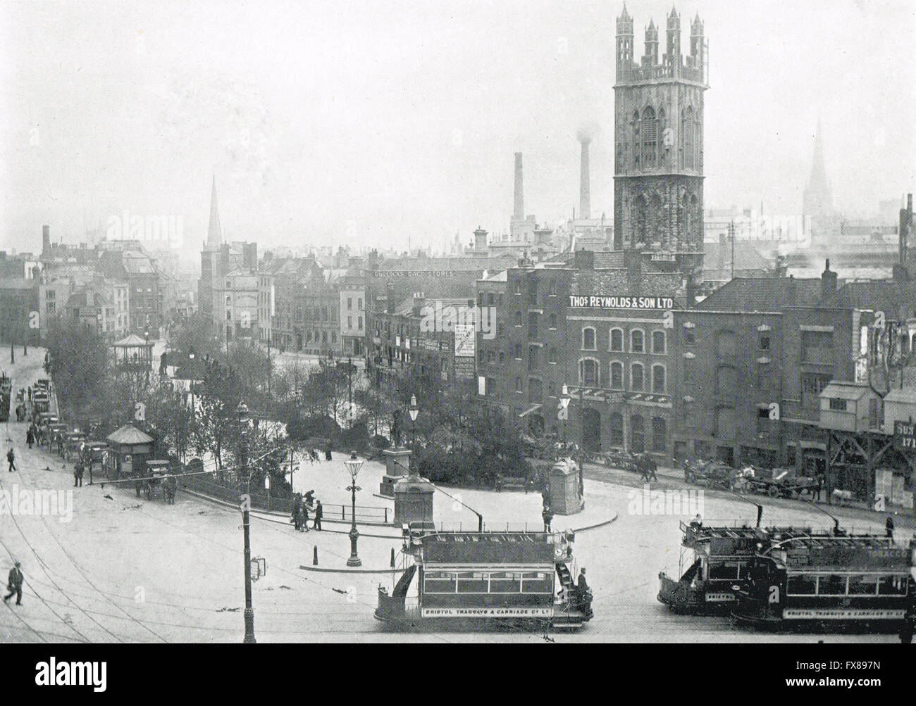 Colston St, Bristol, England an der Wende des Jahrhunderts um 1900 Stockfoto