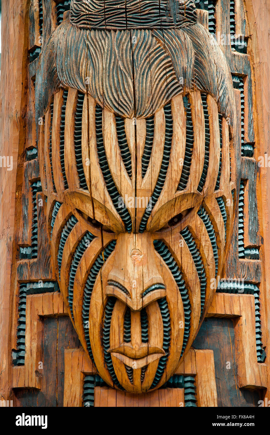 Maori Maske - Rotorua - Neuseeland Stockfoto