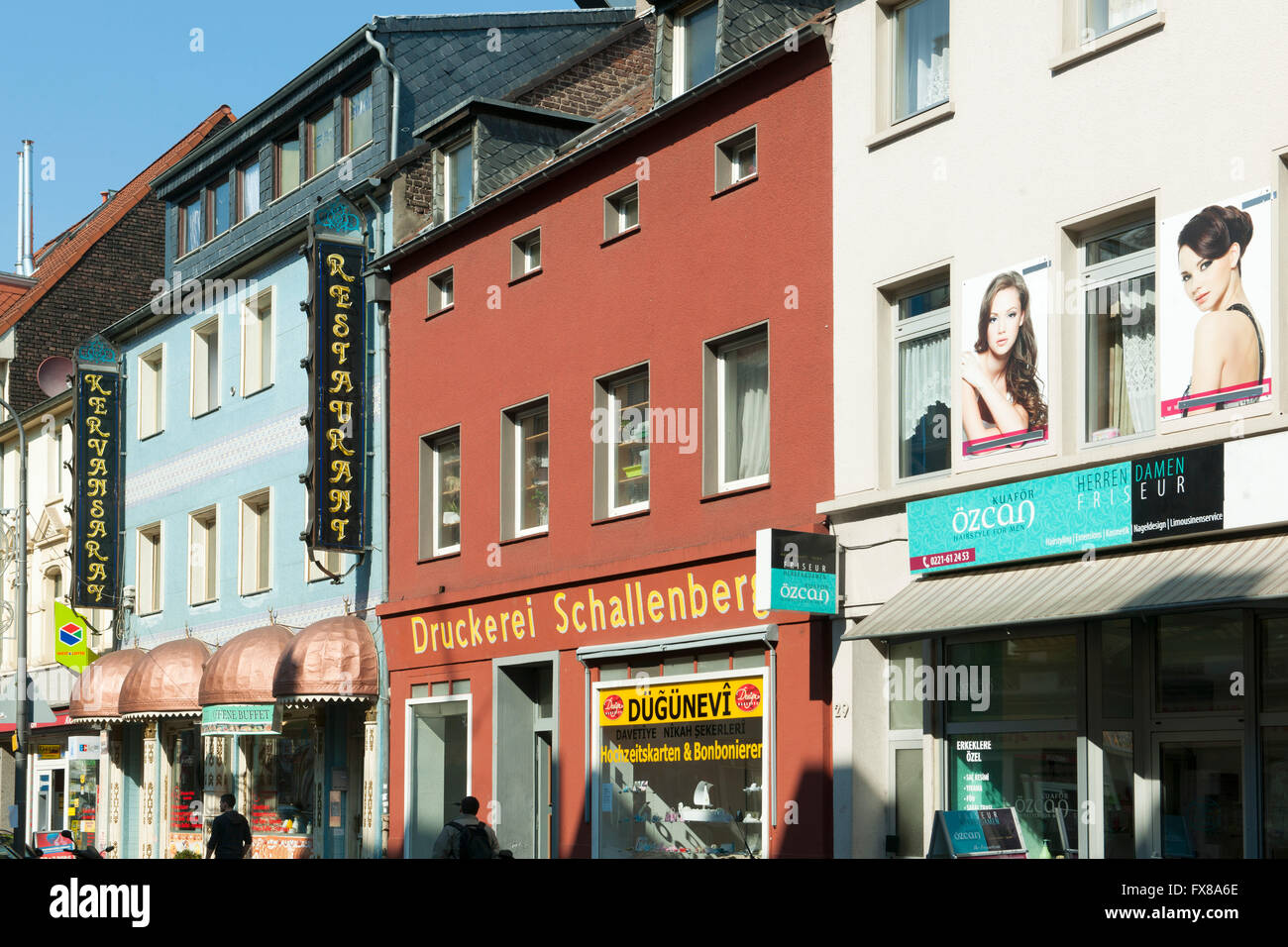 Köln, Mülheim, sterben Keupstrasse ist als Ein Zentrum des Türkischen Geschäftslebens Bekannt. Stockfoto