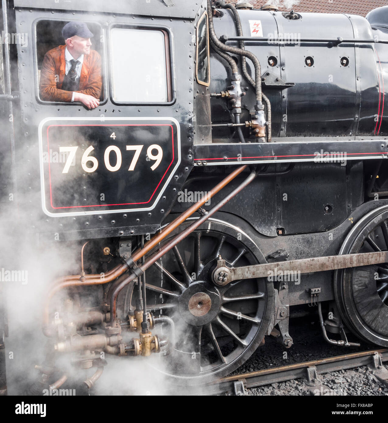 Dampfzug in Grosmont Station auf der North Yorkshire Moors Railway. Grosmont, North Yorkshire, England. UK Stockfoto