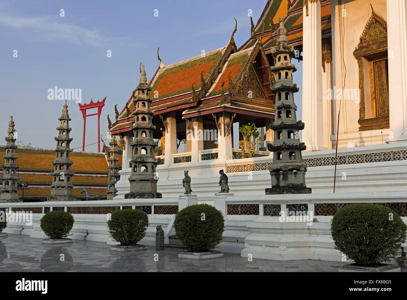 Wat Suthat und Giant Swing Bangkok Thailand Stockfoto