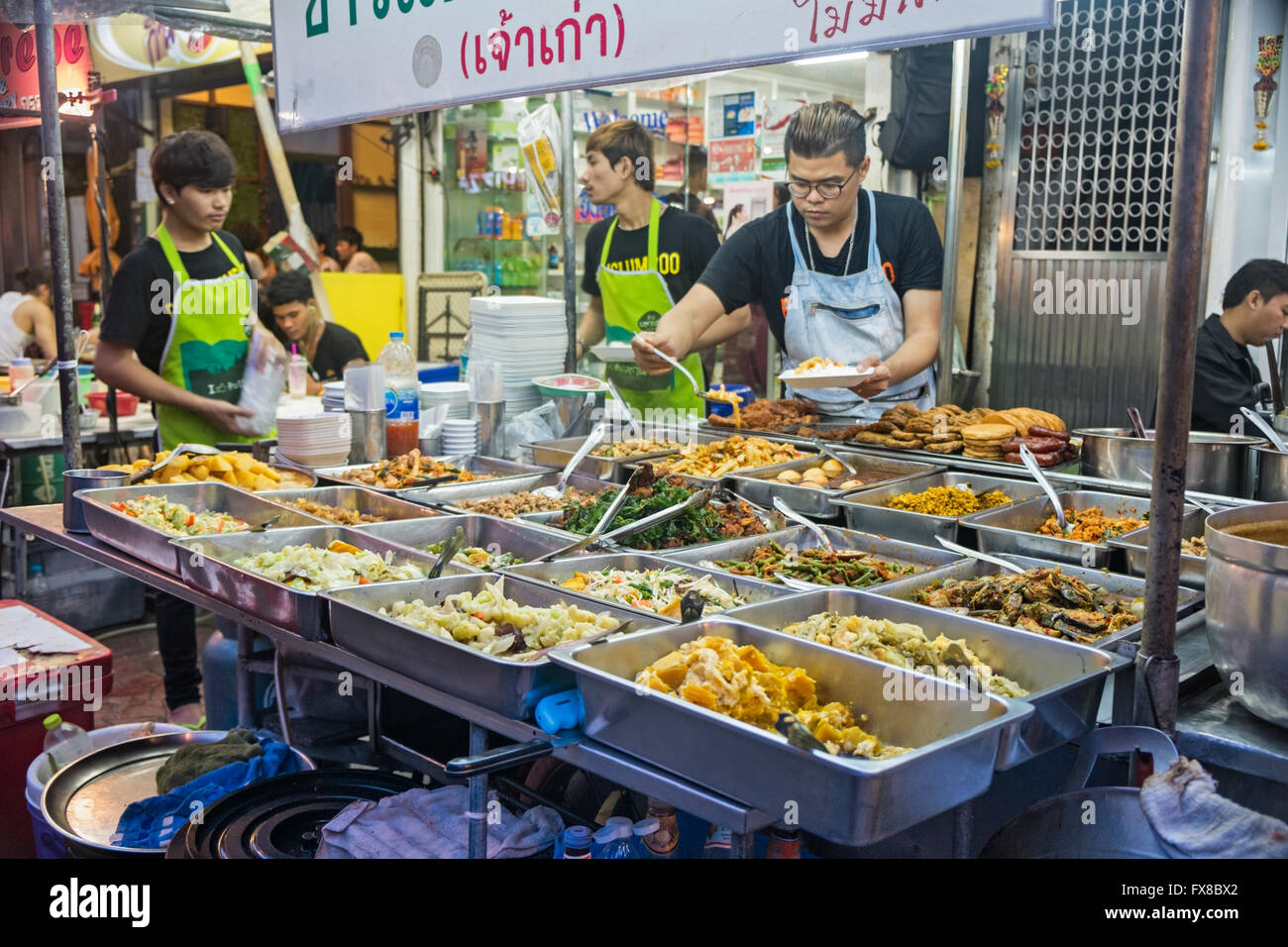 Imbissstände Banglamphu Bangkok Thailand Stockfoto