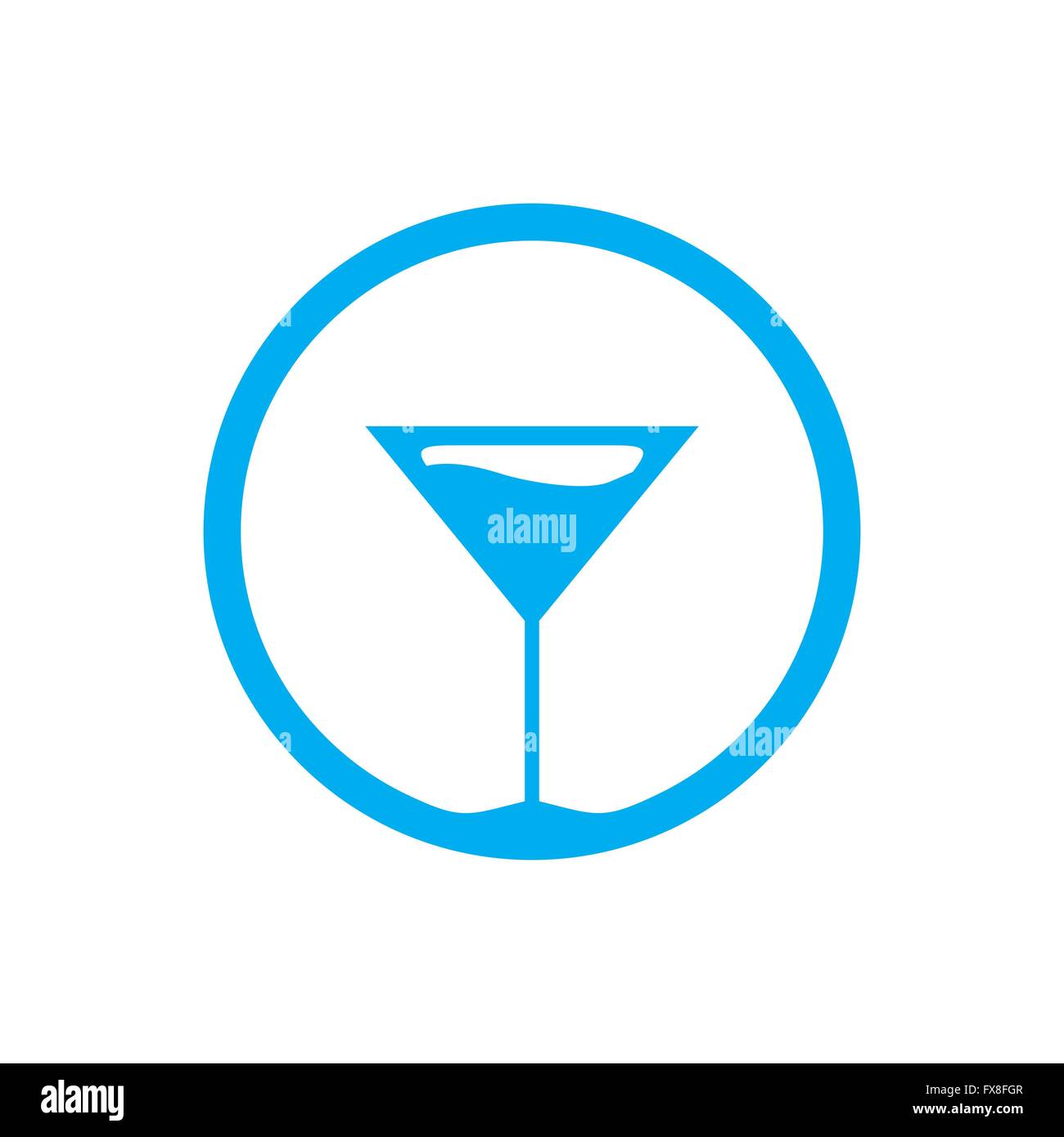 Cocktail-Glas-Symbol Stockfoto