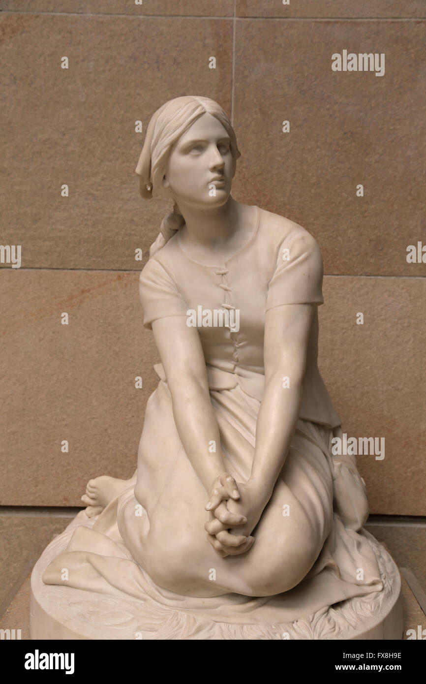 Jeanne d ' Arc in Domremy, 1870-72. Marmor. Von Henri Chapu (1833-1891). Musée d ' Orsay. Paris. Frankreich. Stockfoto