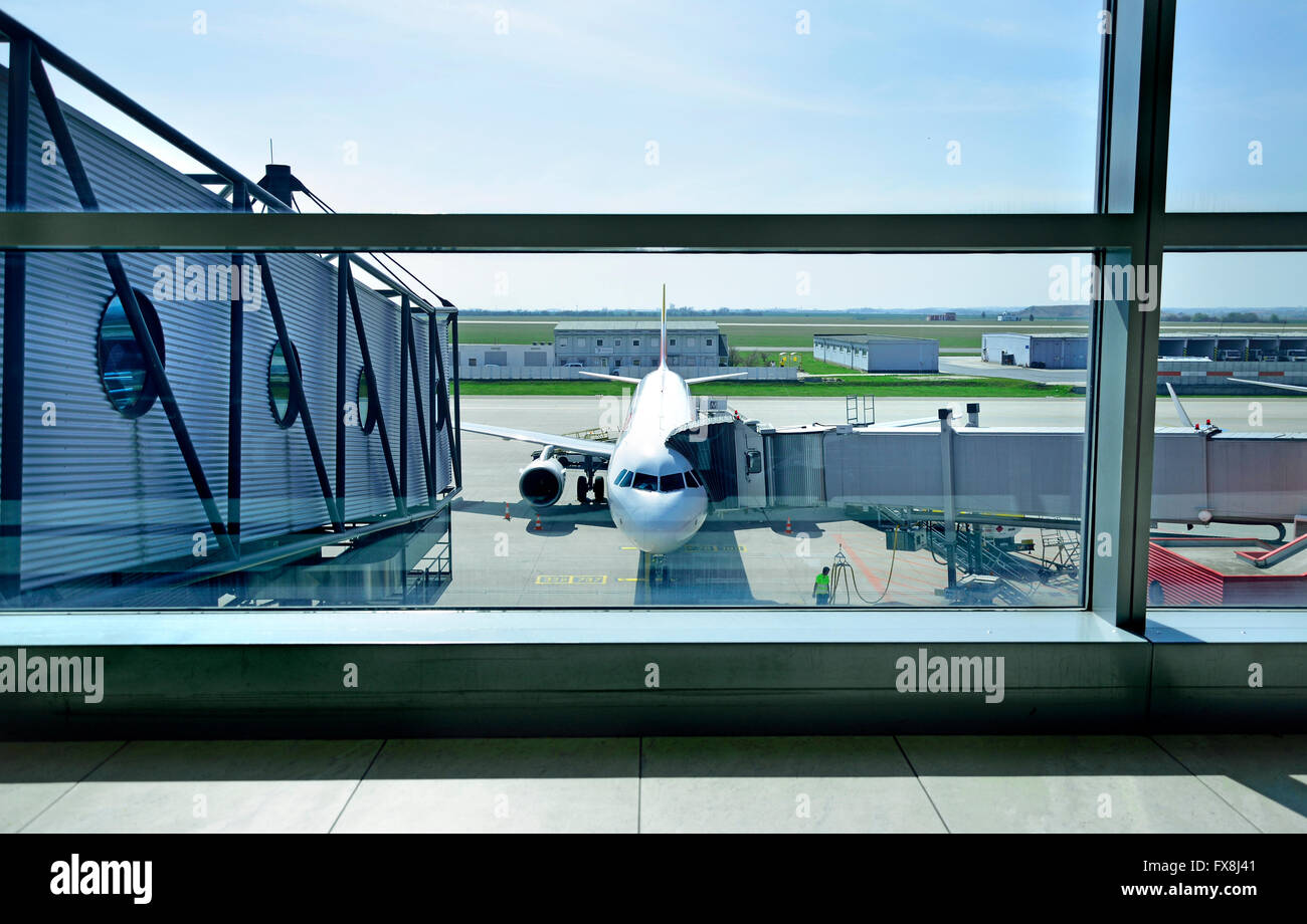 Prag, Tschechische Republik. Vaclav Havel internationaler Flughafen, terminal 2. Stockfoto