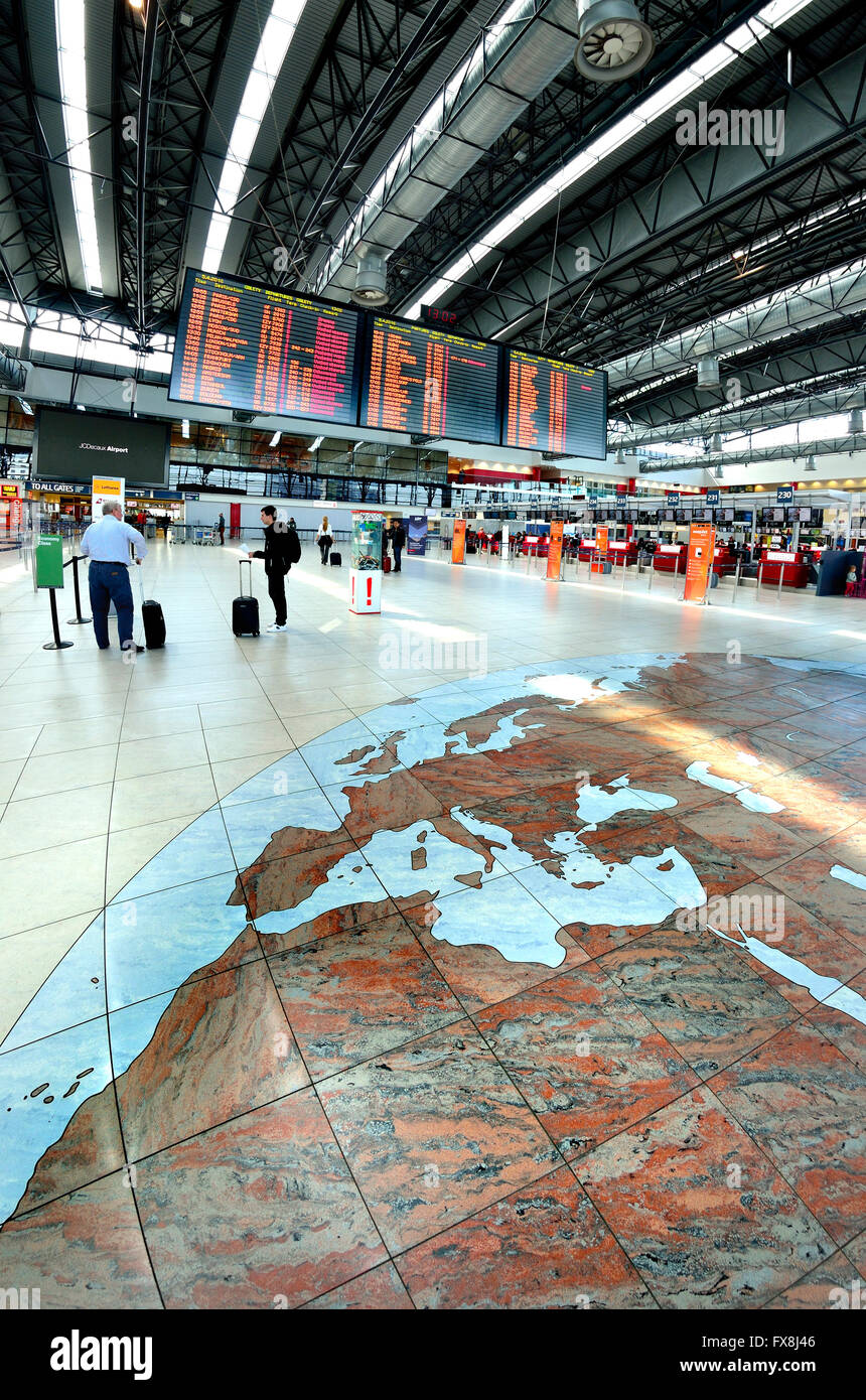 Prag, Tschechische Republik. Vaclav Havel internationaler Flughafen, terminal 2. Stockfoto