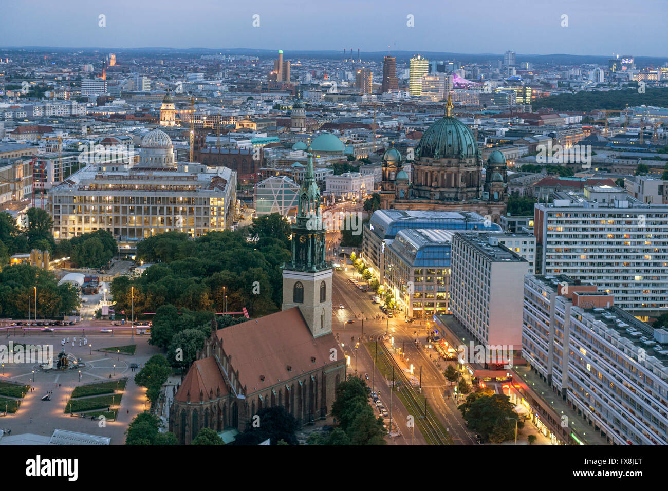 Blick vom Panorama-Bar, Berliner Dom, Bau des Berliner Schlosses, Stockfoto