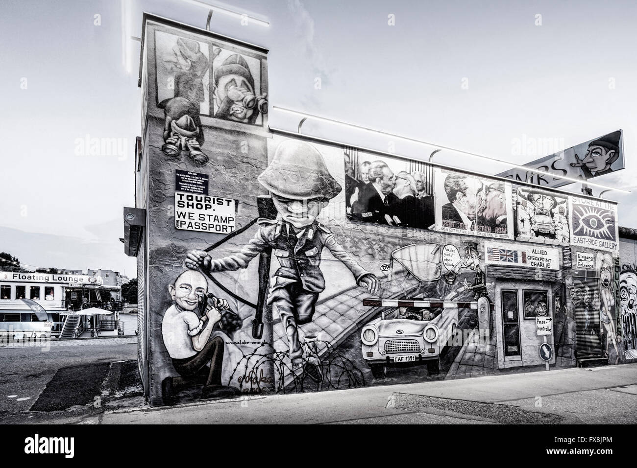 Shop von East Side Gallery, Berliner Mauer Stockfoto