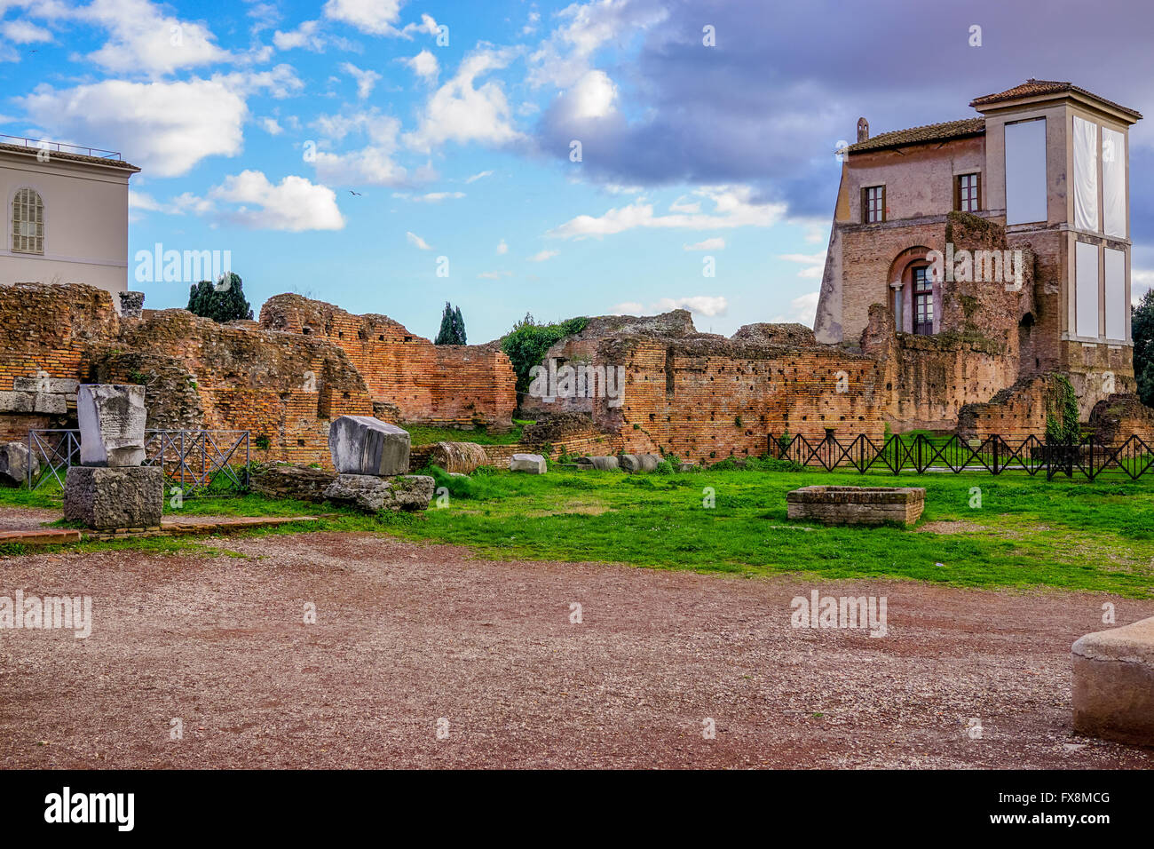 Ruinen der Domus Flavia (Flavian Palast), Palatin, Rom Stockfoto