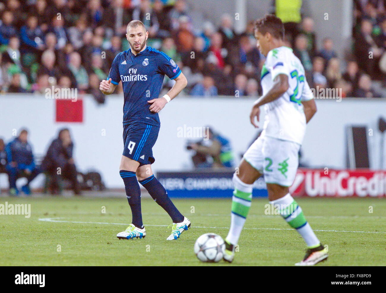 Luis Gustavo in Aktion während der Liga-Meister Wolfsburg match - Real Madrid © Laurent Lairys Agence Locevaphotos Stockfoto