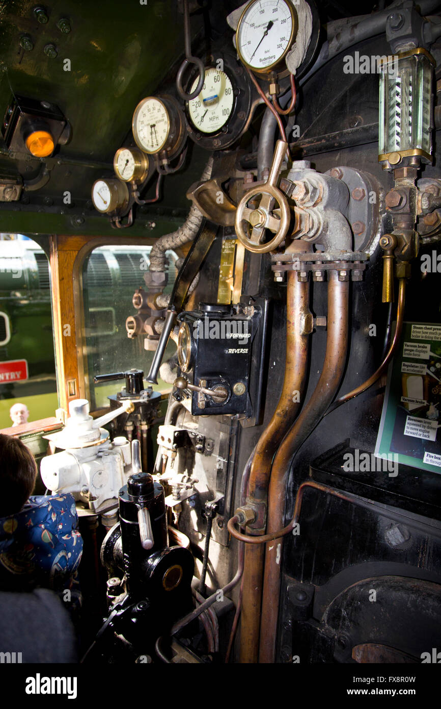 In der Kabine von The Flying Scotsman im National Railway Museum, York, Nth Yorkshire Stockfoto