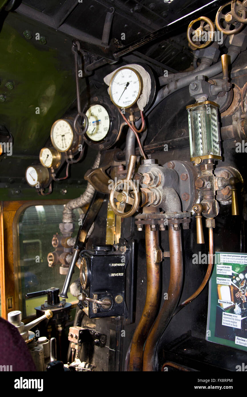 In der Kabine von The Flying Scotsman im National Railway Museum, York, Nth Yorkshire Stockfoto