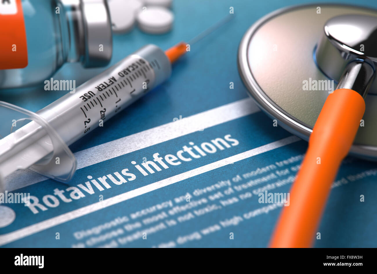 Diagnose - Rotavirus-Infektionen. Medizinisches Konzept. Stockfoto