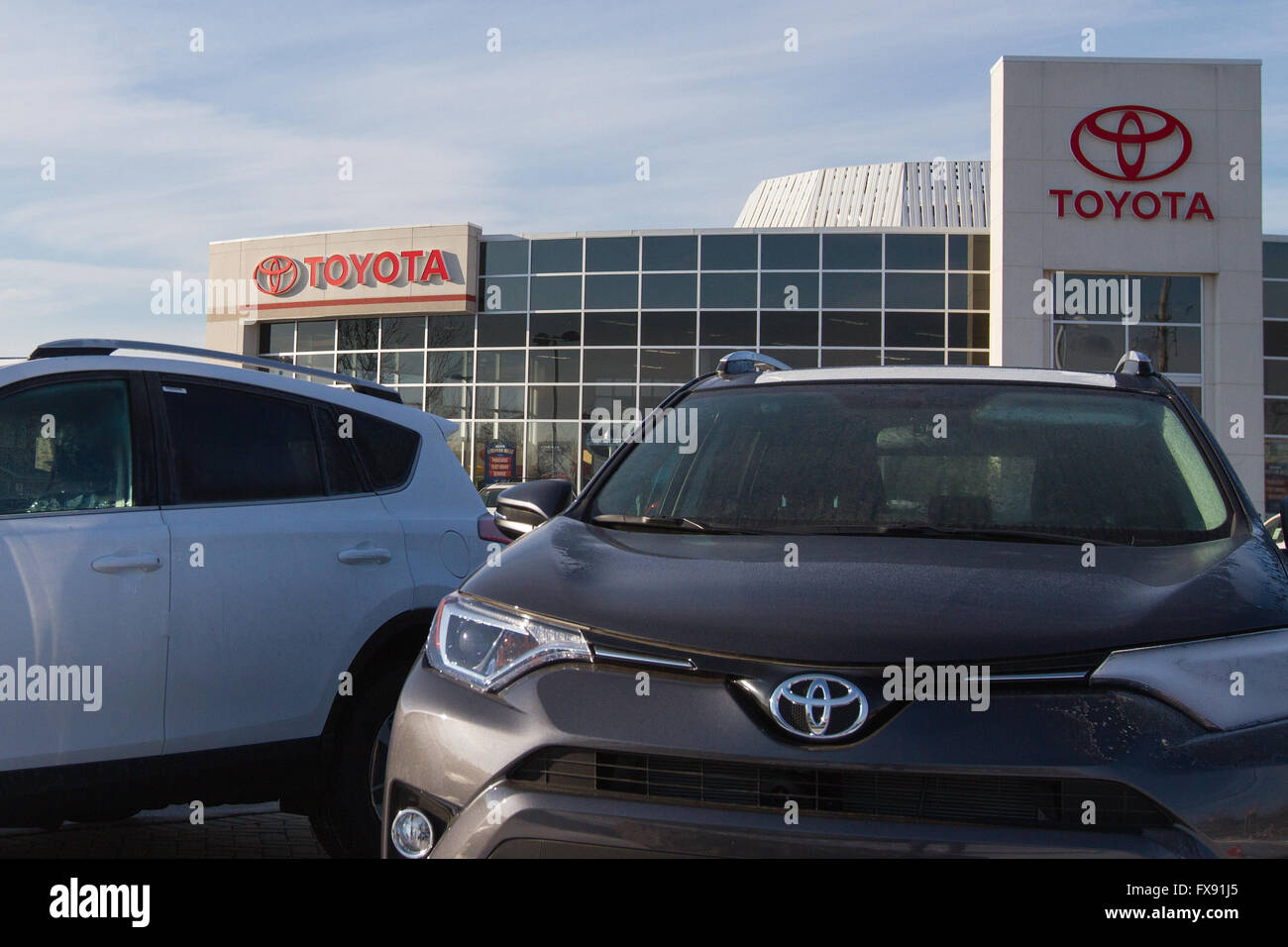 Toyota Autohaus in Kingston, Ontario, auf Donnerstag, 7. Januar 2016. Stockfoto
