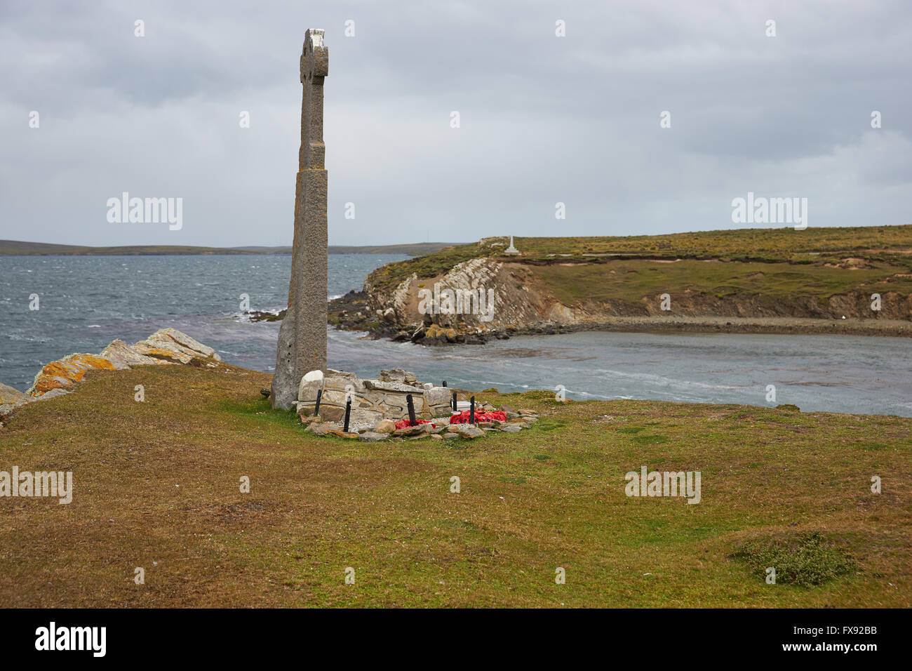 Denkmal für den walisischen wachen am Fitzroy auf den Falkland-Inseln Stockfoto