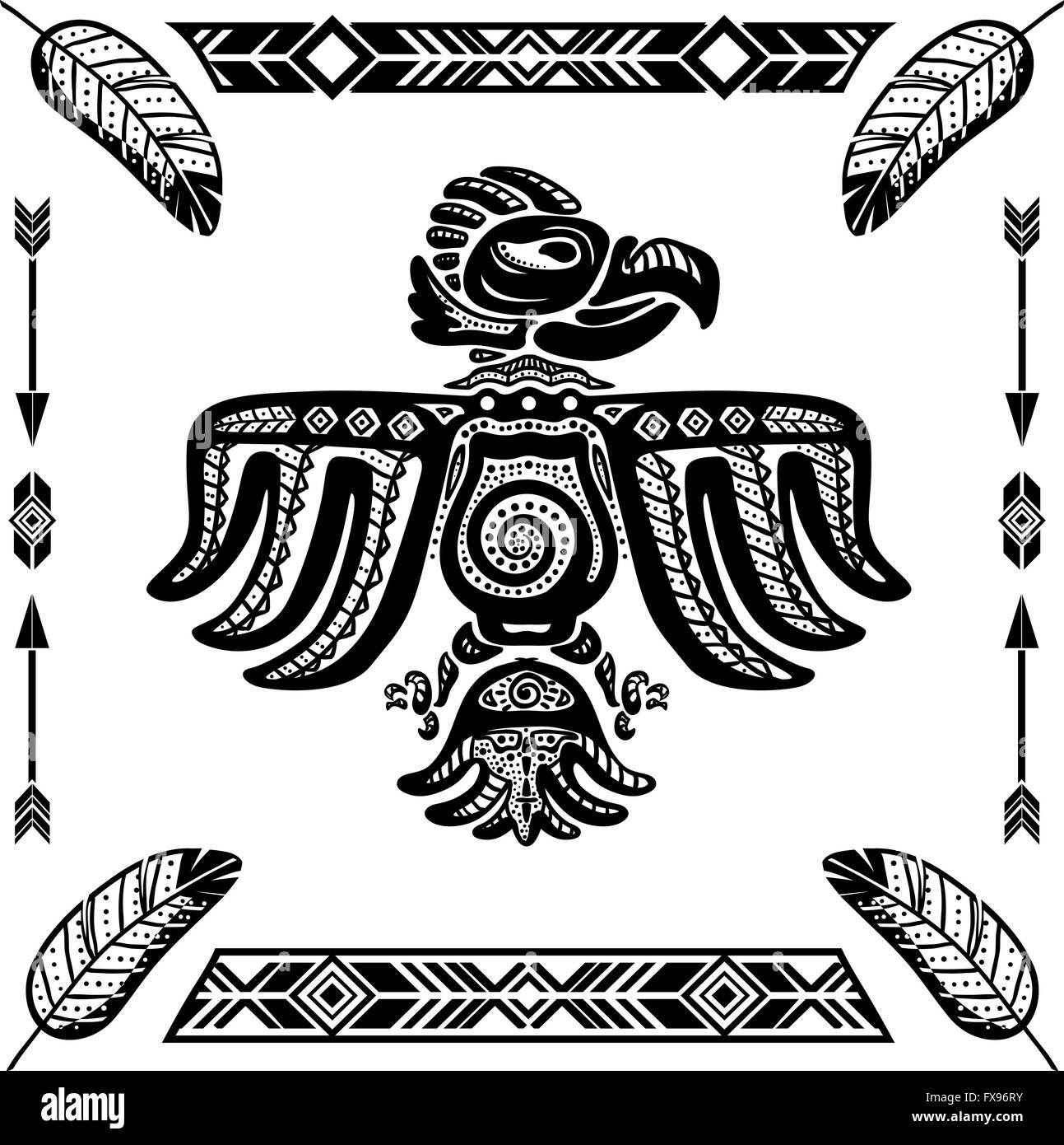 Stammes Indische Adler Tattoo Stock Vektorgrafik Alamy