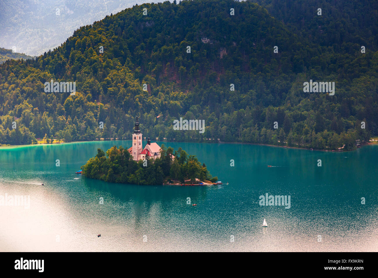 Panorama der Bleder See, Slowenien, Europa Stockfoto
