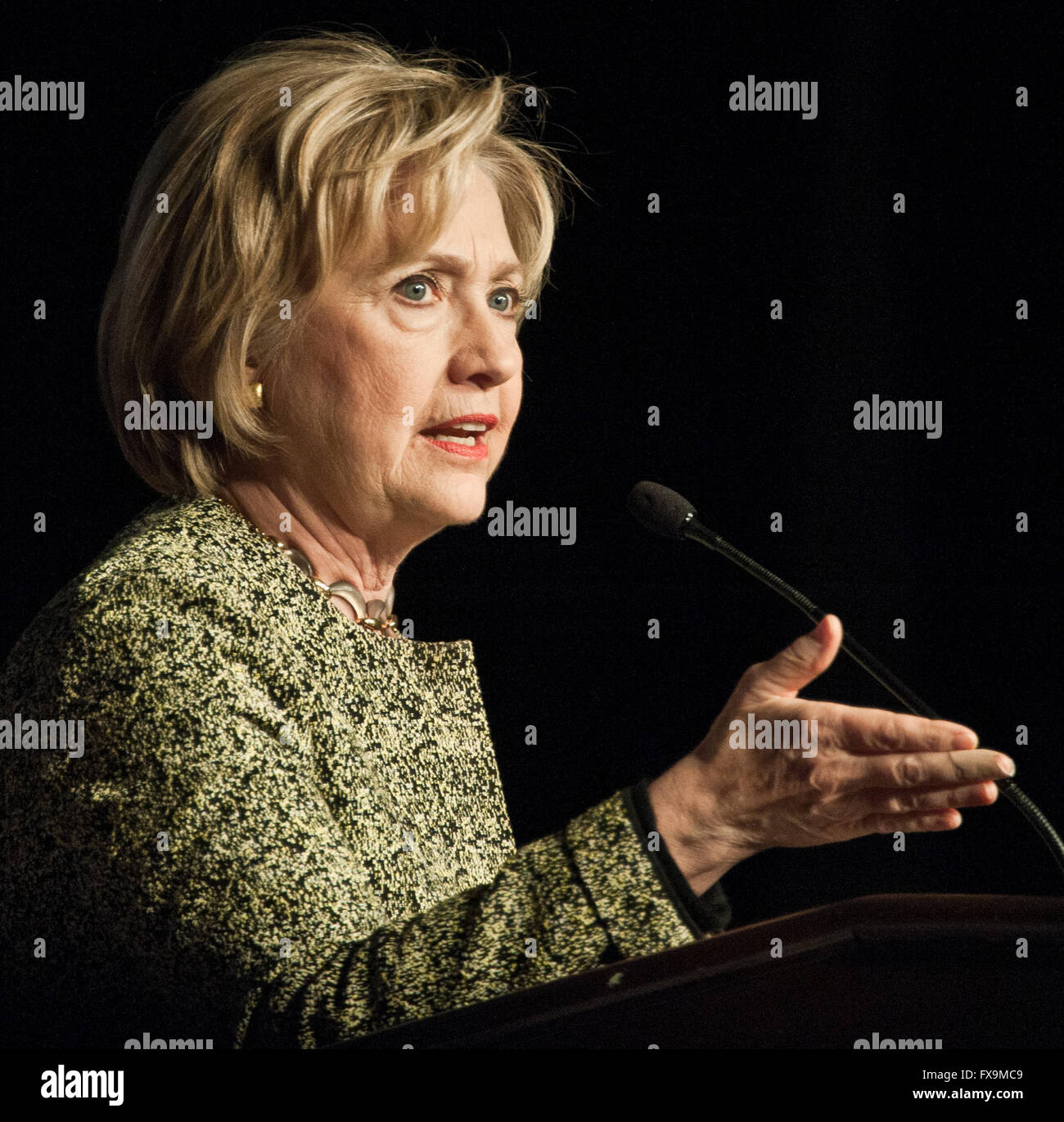 Philadelphia, Pennsylvania, USA. 6. April 2016. Hillary Clinton Kampagnen auf der 42. Pennsylvania AFL-CIO Convention. Stockfoto