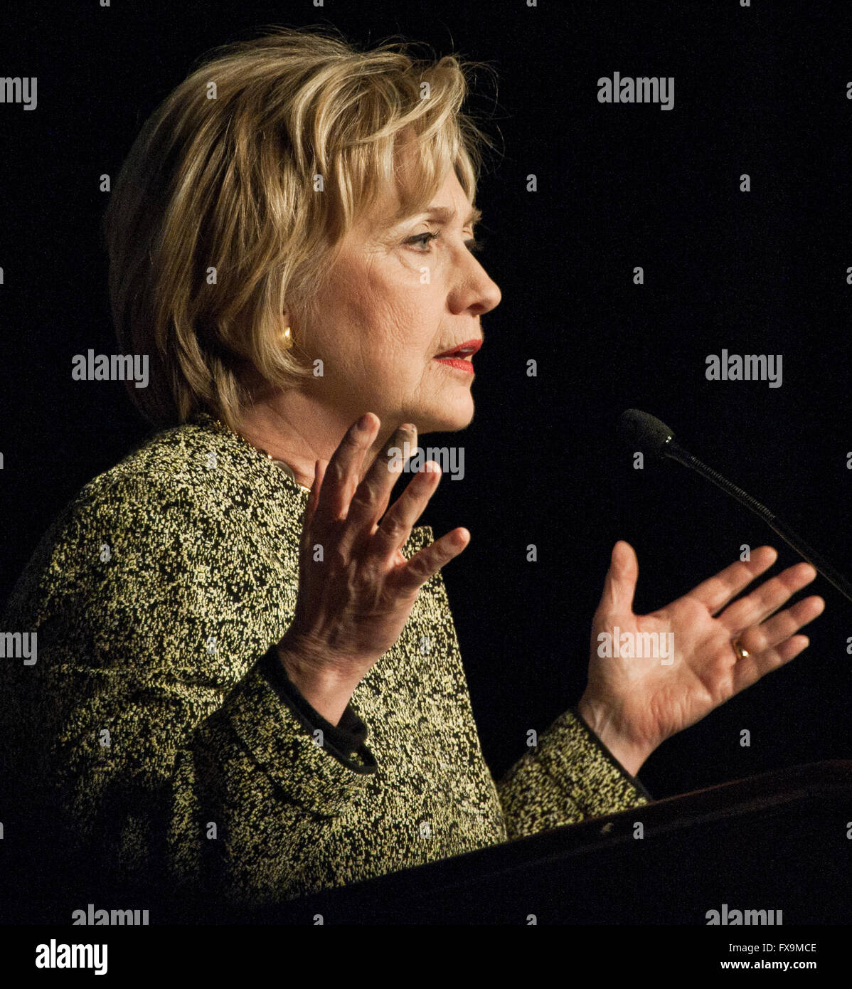 Philadelphia, Pennsylvania, USA. 6. April 2016. Hillary Clinton Kampagnen auf der 42. Pennsylvania AFL-CIO Convention. Stockfoto