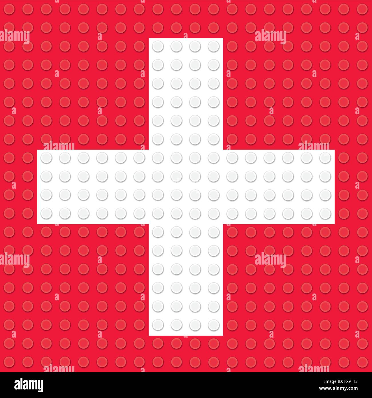 Erste-Hilfe-Symbol erstellt vom Bau Spielzeug Ziegel Stock Vektor